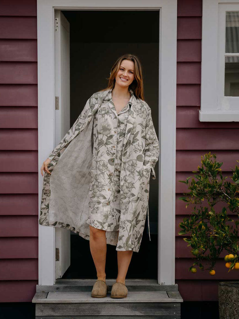 Linen Nightshirt Botanical