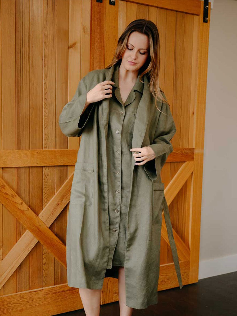 Linen Robe Ivy