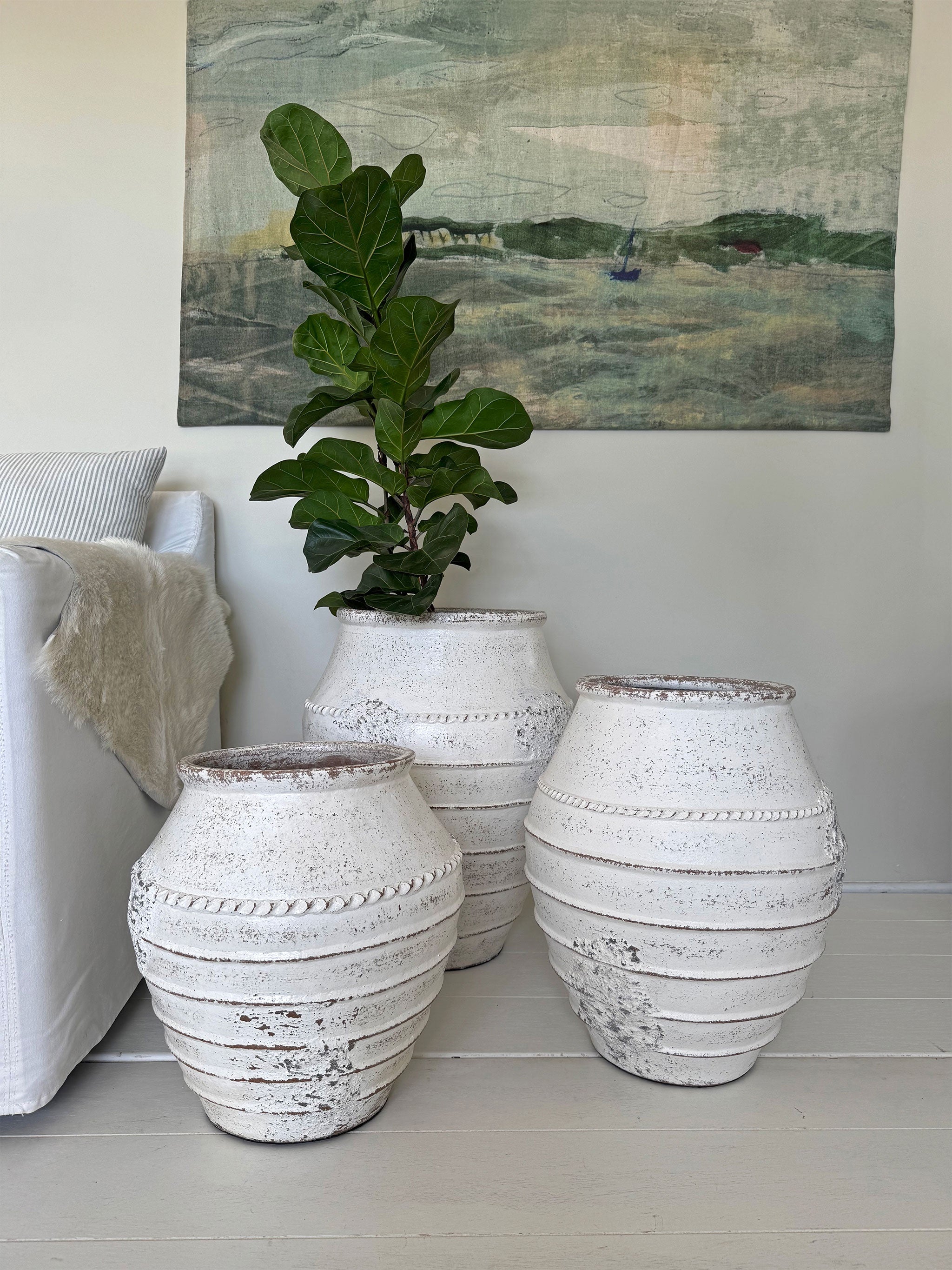 Lombok Mia Whitewash Pot
