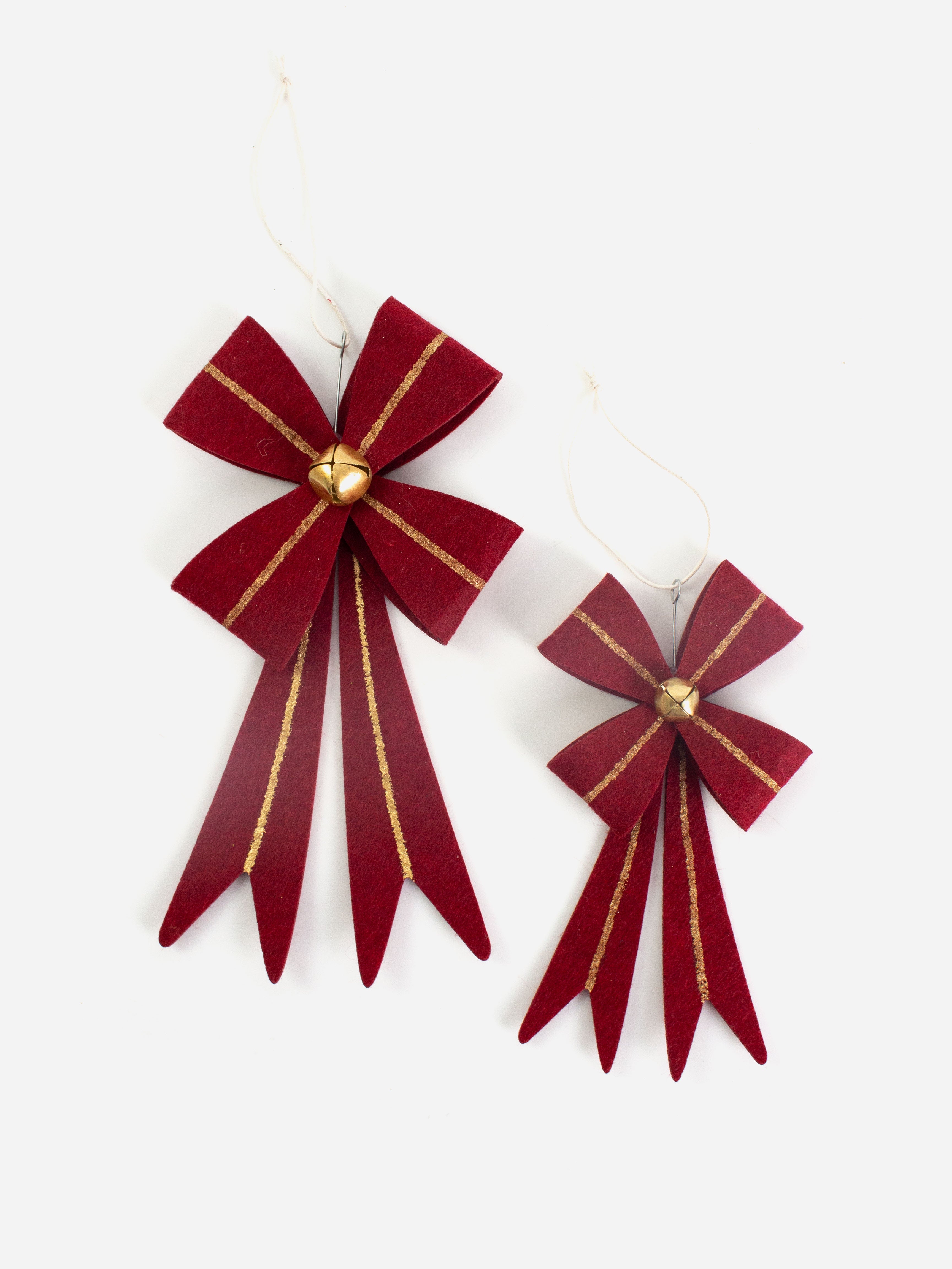 Mulberry & Gold Felt Bow