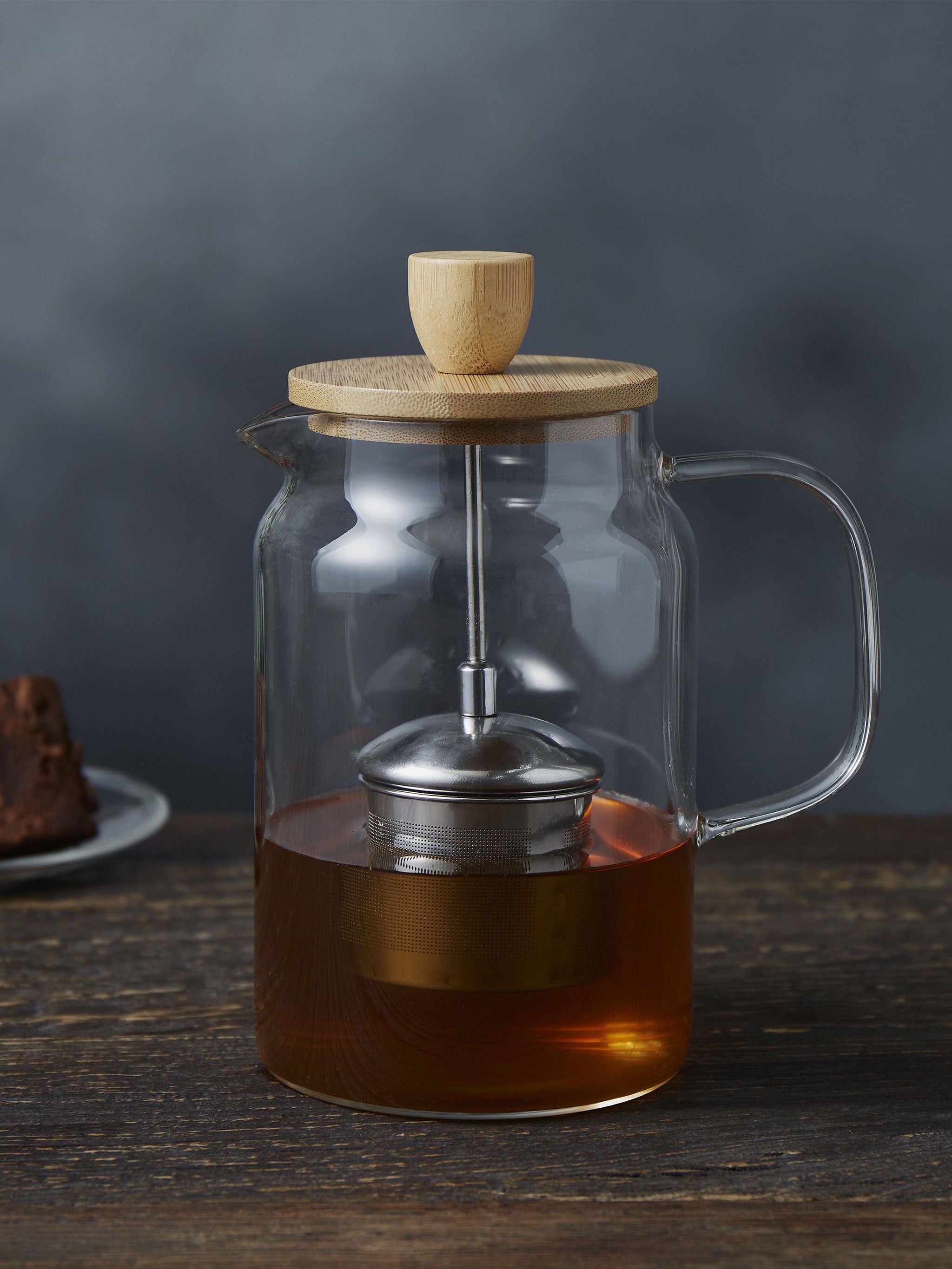 Naples Tea Pot Bamboo Lid Infuser 900ml