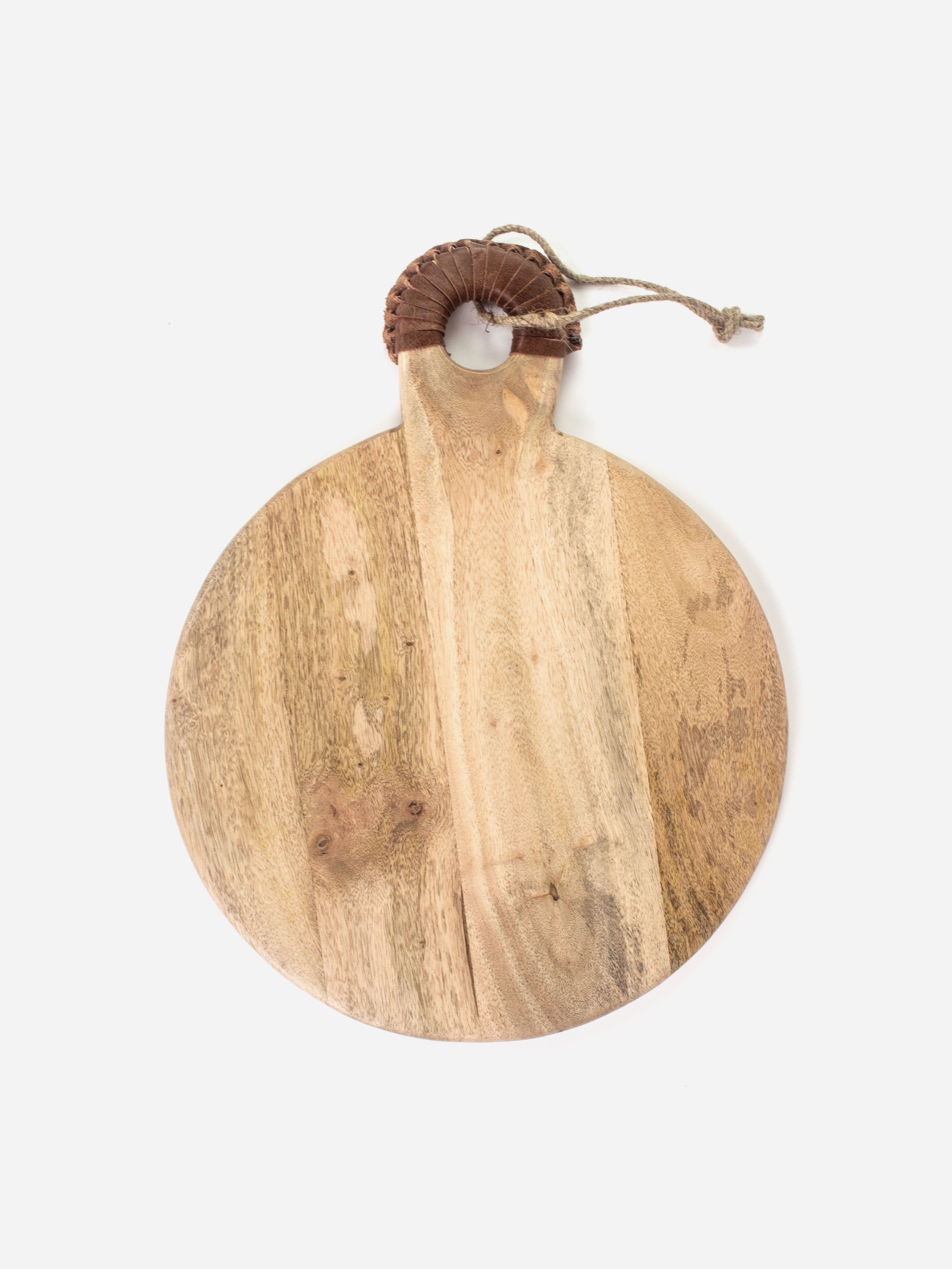 Natural Honey Round Serving Board