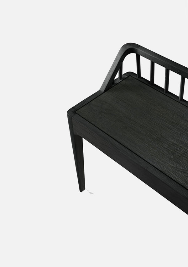 Oak Spindle Bench Seat - Black