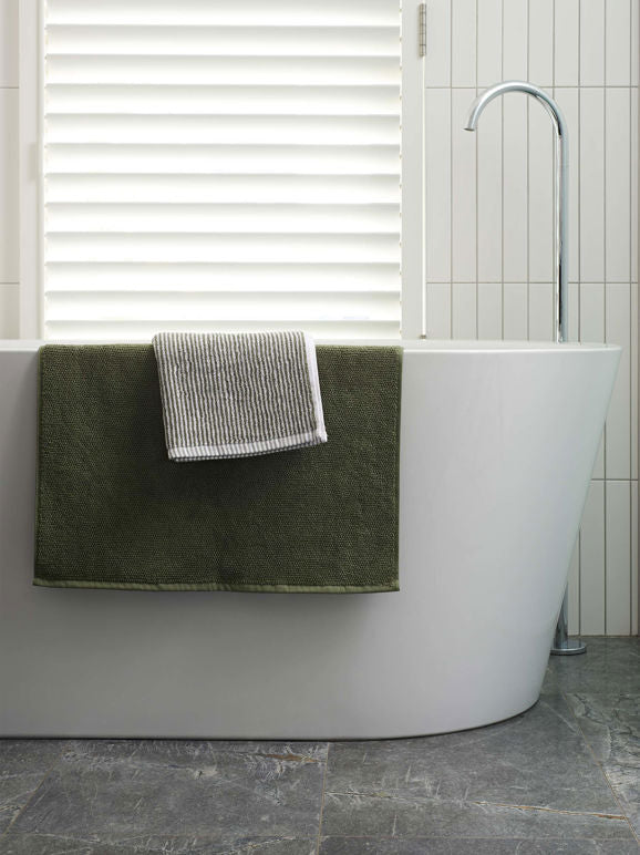 Olive Stripe Cotton Towel Range