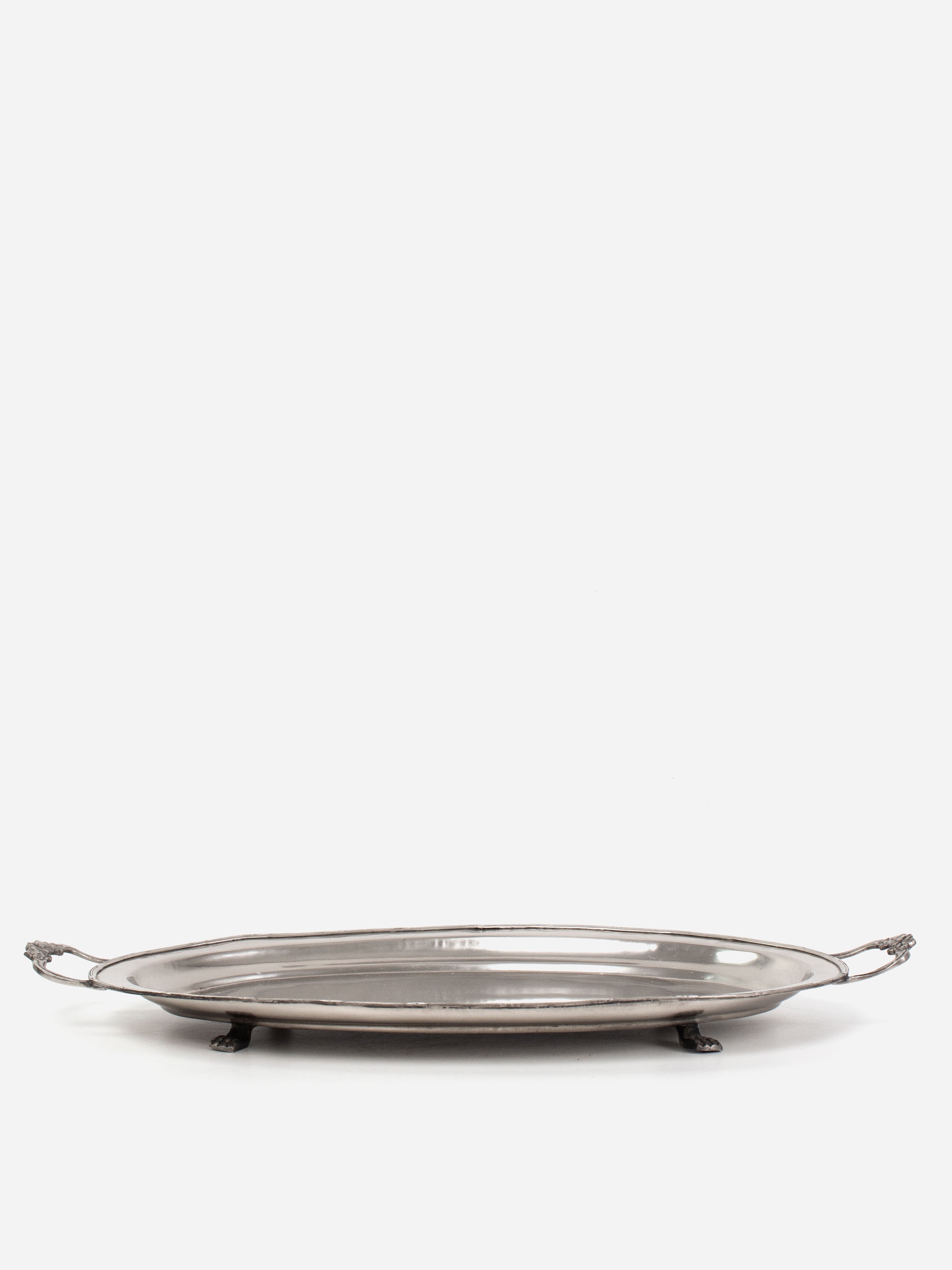 Oval Floral Handled Tray