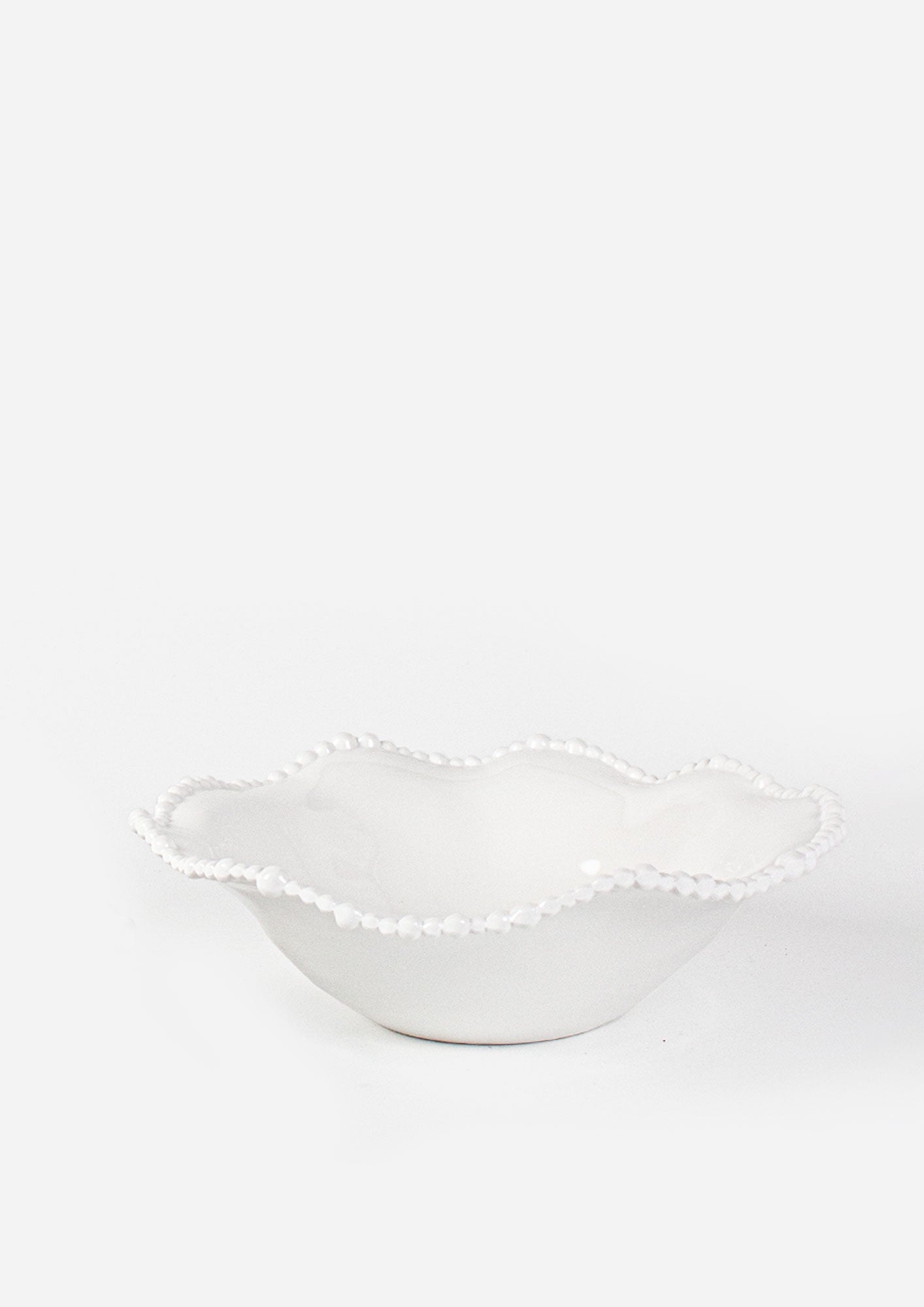 Pearl double serving bowl made from durable melamine with pearl-like edge detailing