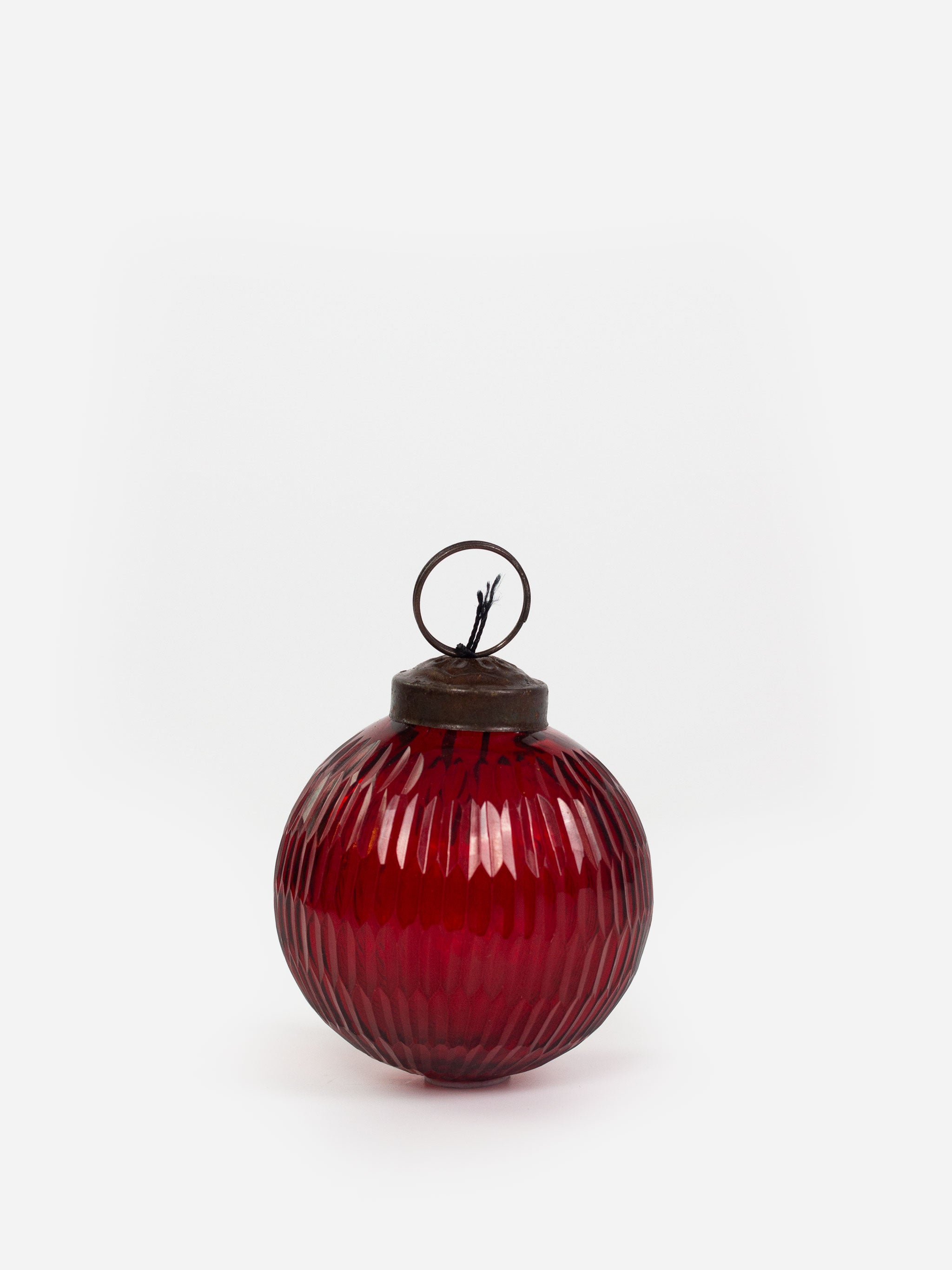 Petite Red Cut Glass Bauble