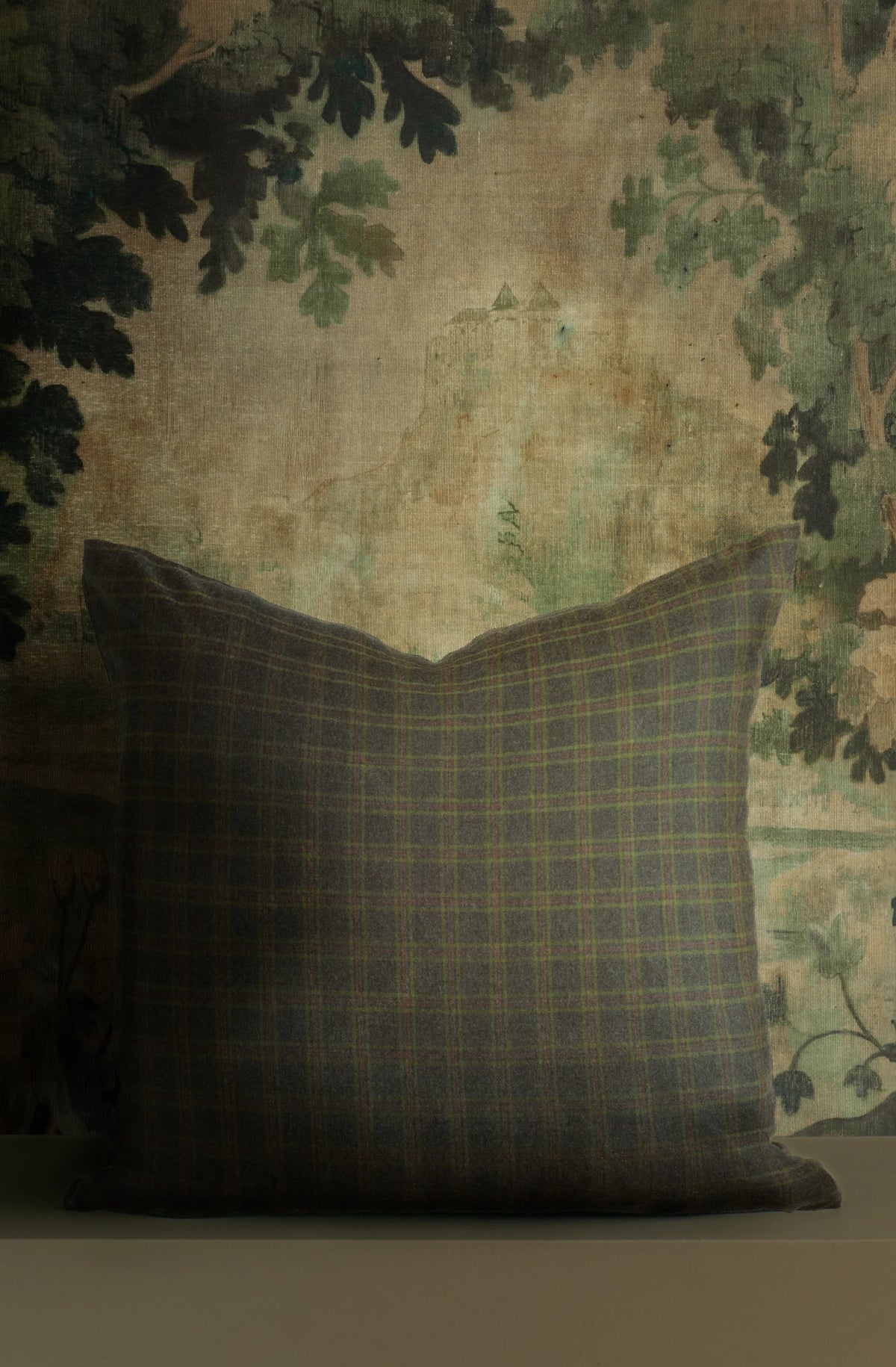 Plaid Deep Moss Cushion