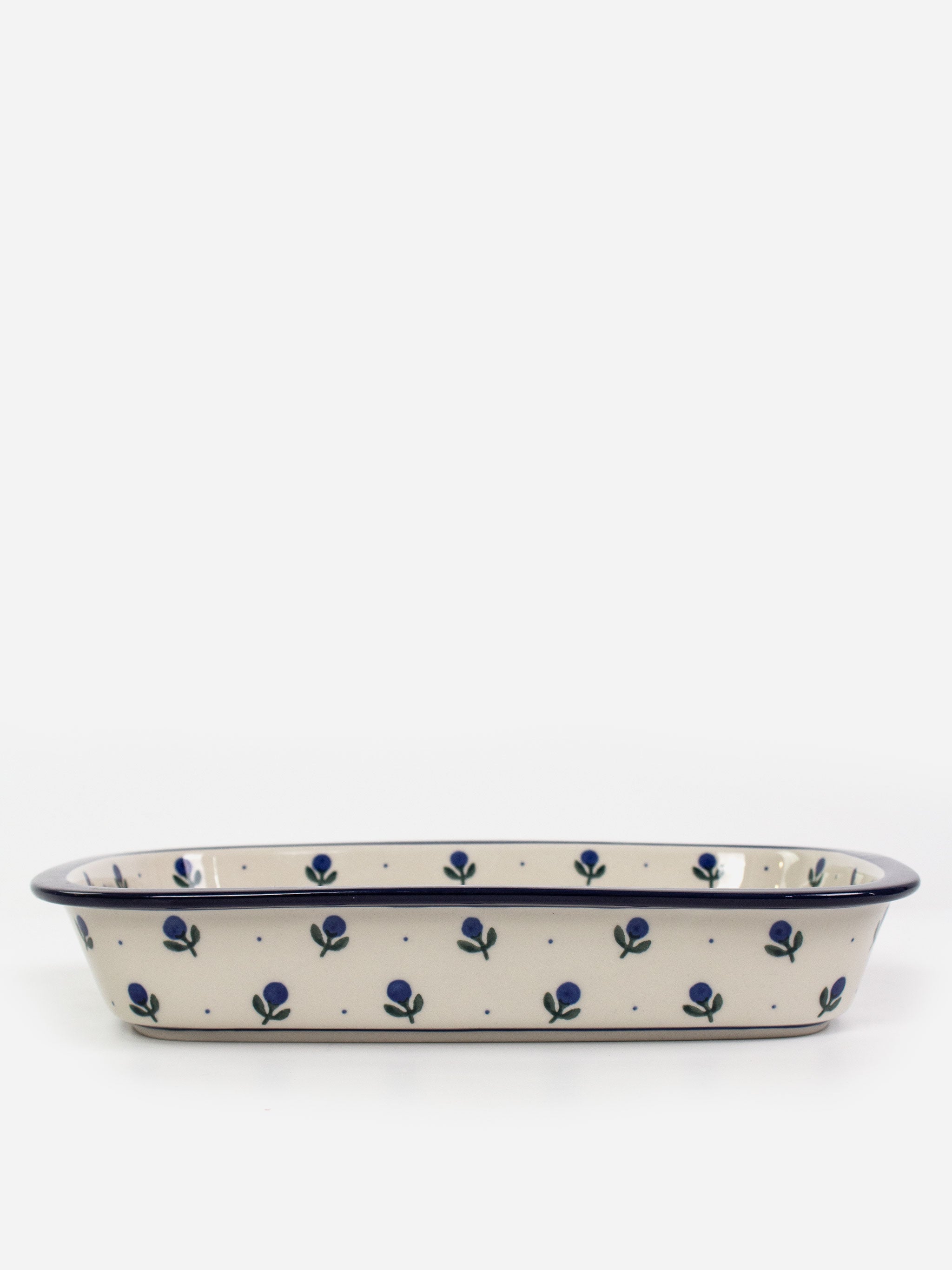 Large Polishware serving dish featuring traditional blue and white patterns