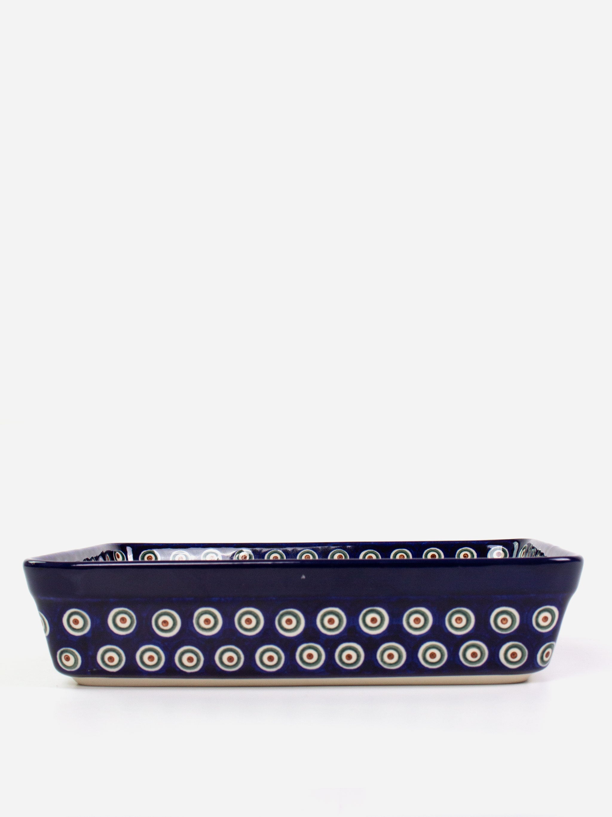 Polishware ceramic lasagna dish featuring classic blue and white handpainted patterns