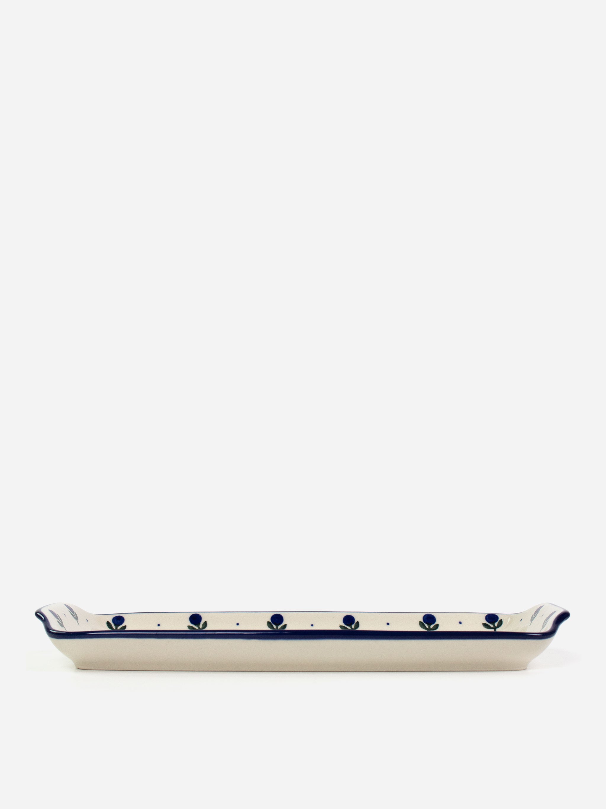 Polishware handpainted small sandwich tray with traditional blueberry pattern