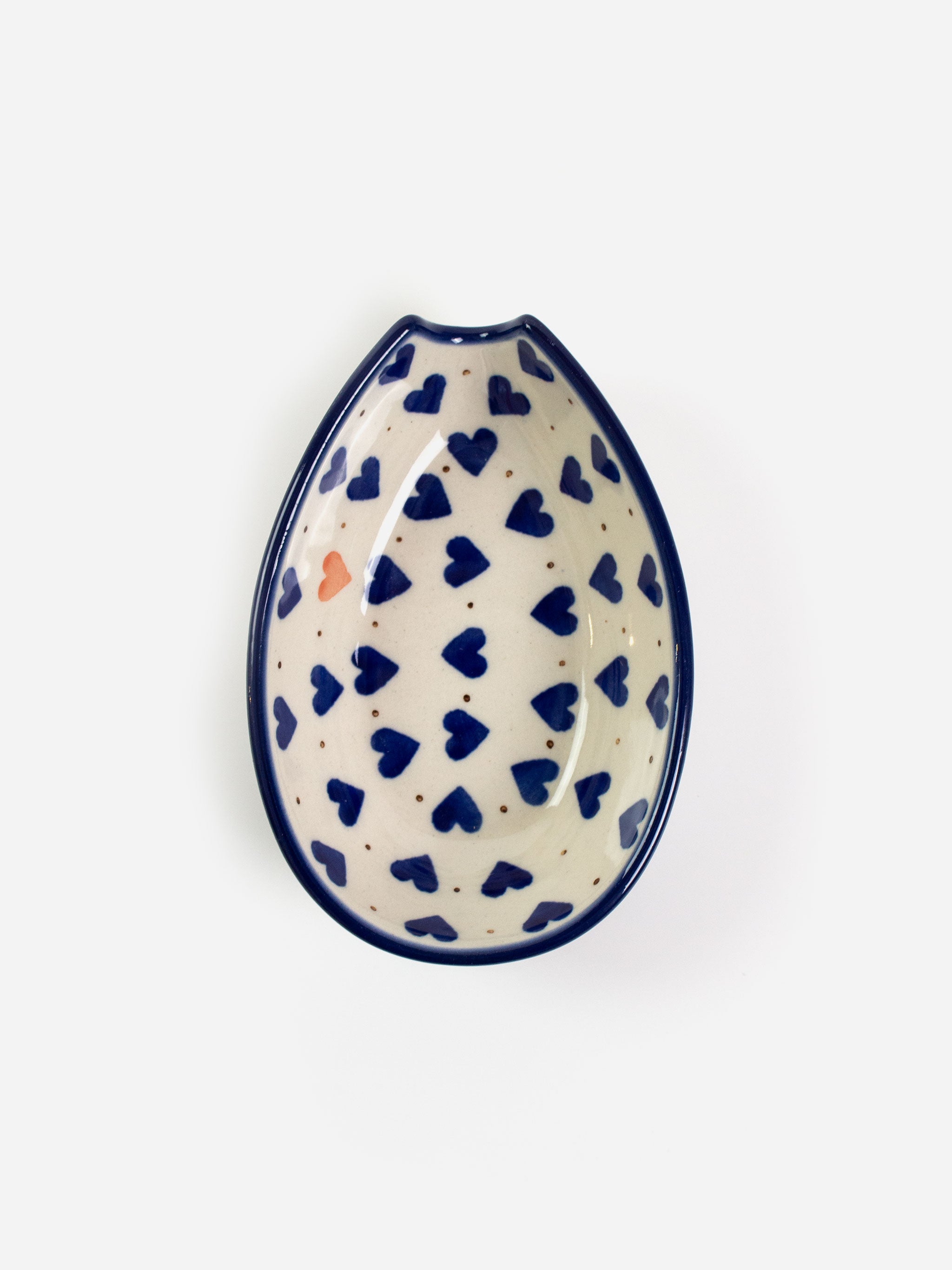 Polishware ceramic spoon rest featuring colorful handpainted patterns