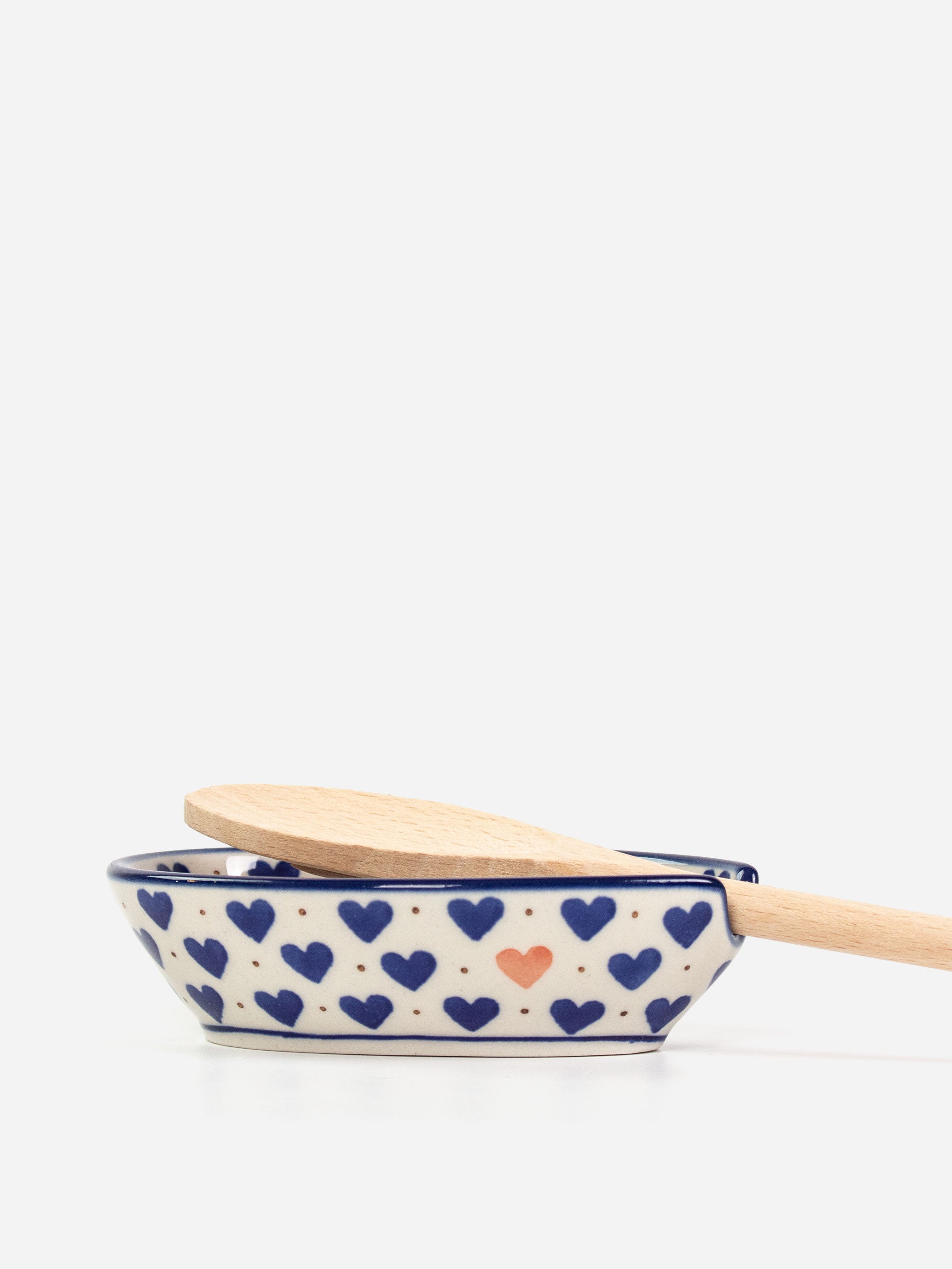 Polishware ceramic spoon rest featuring colorful handpainted patterns