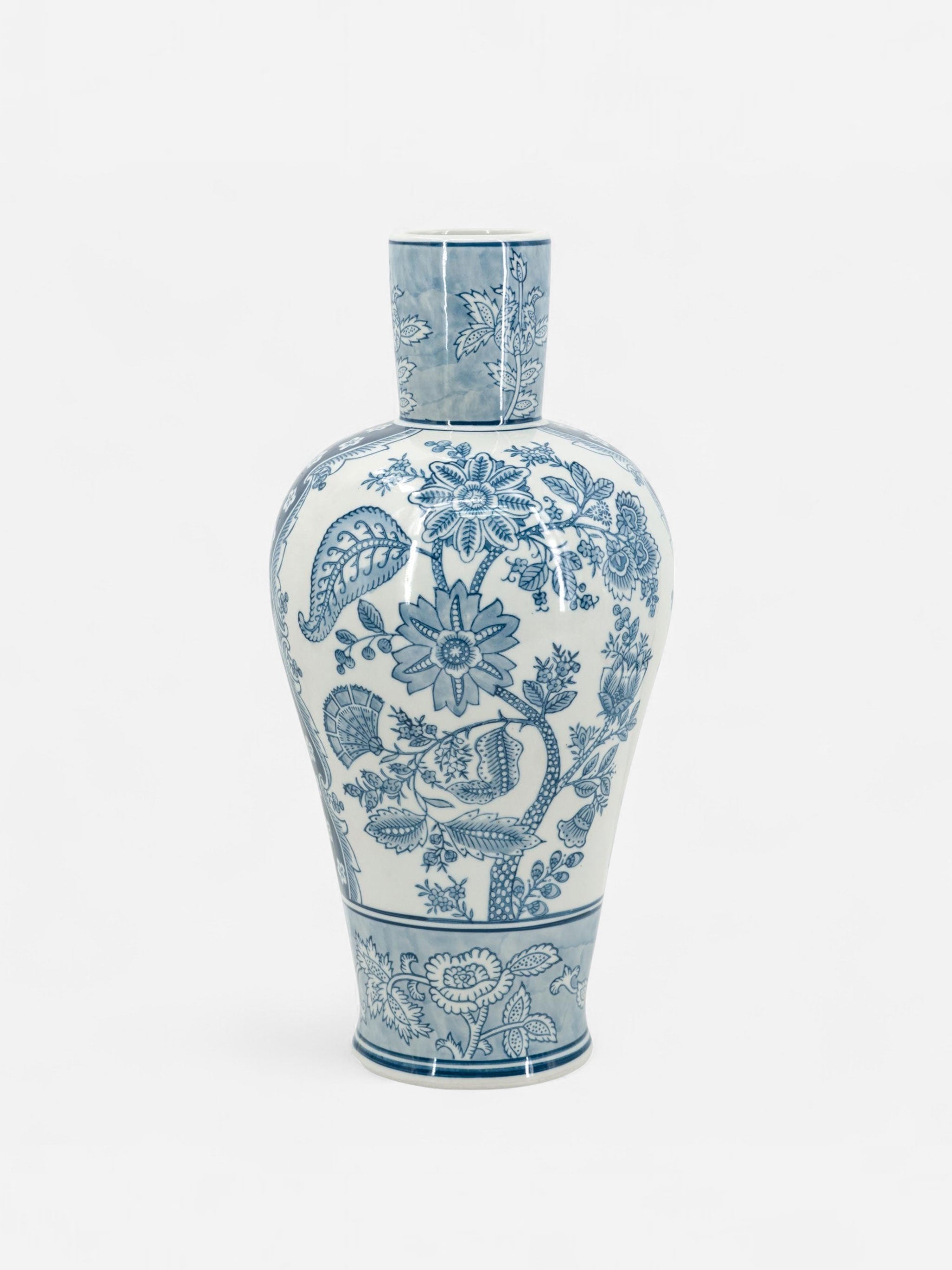 Porcelain Blue & White Fluted Vase