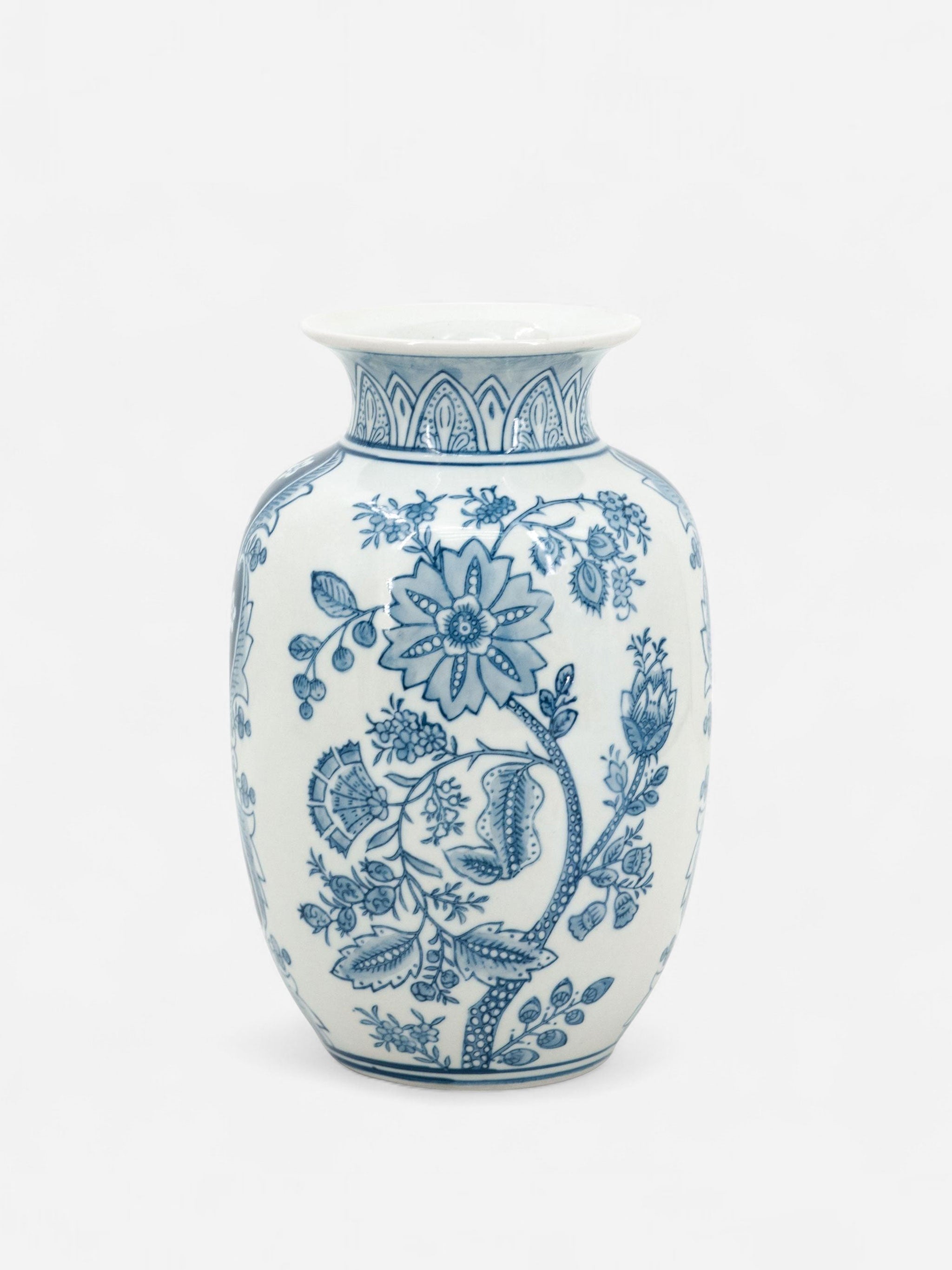 Porcelain Blue & White Tall Vase