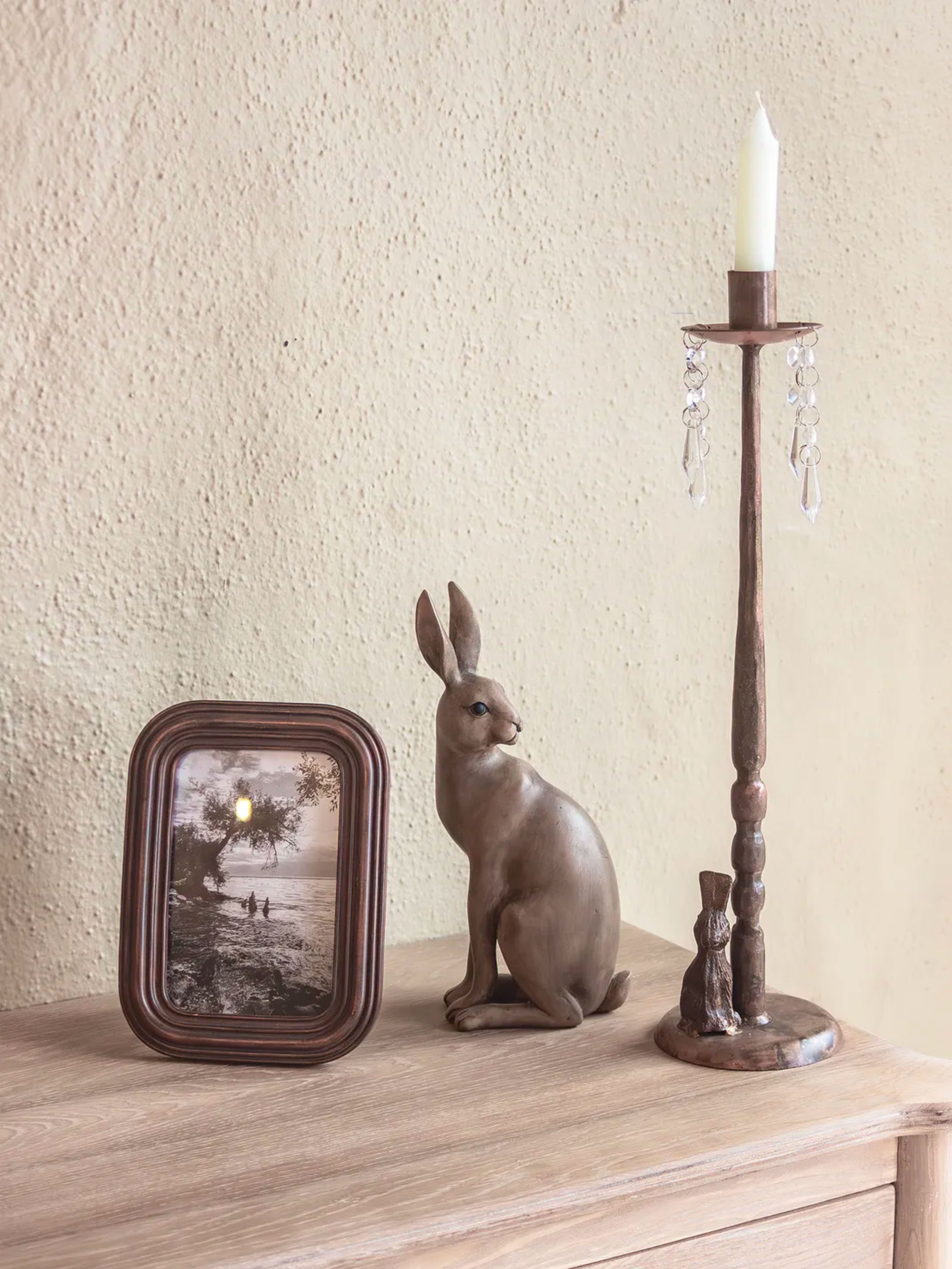Rabbit & Crystal Candleholder