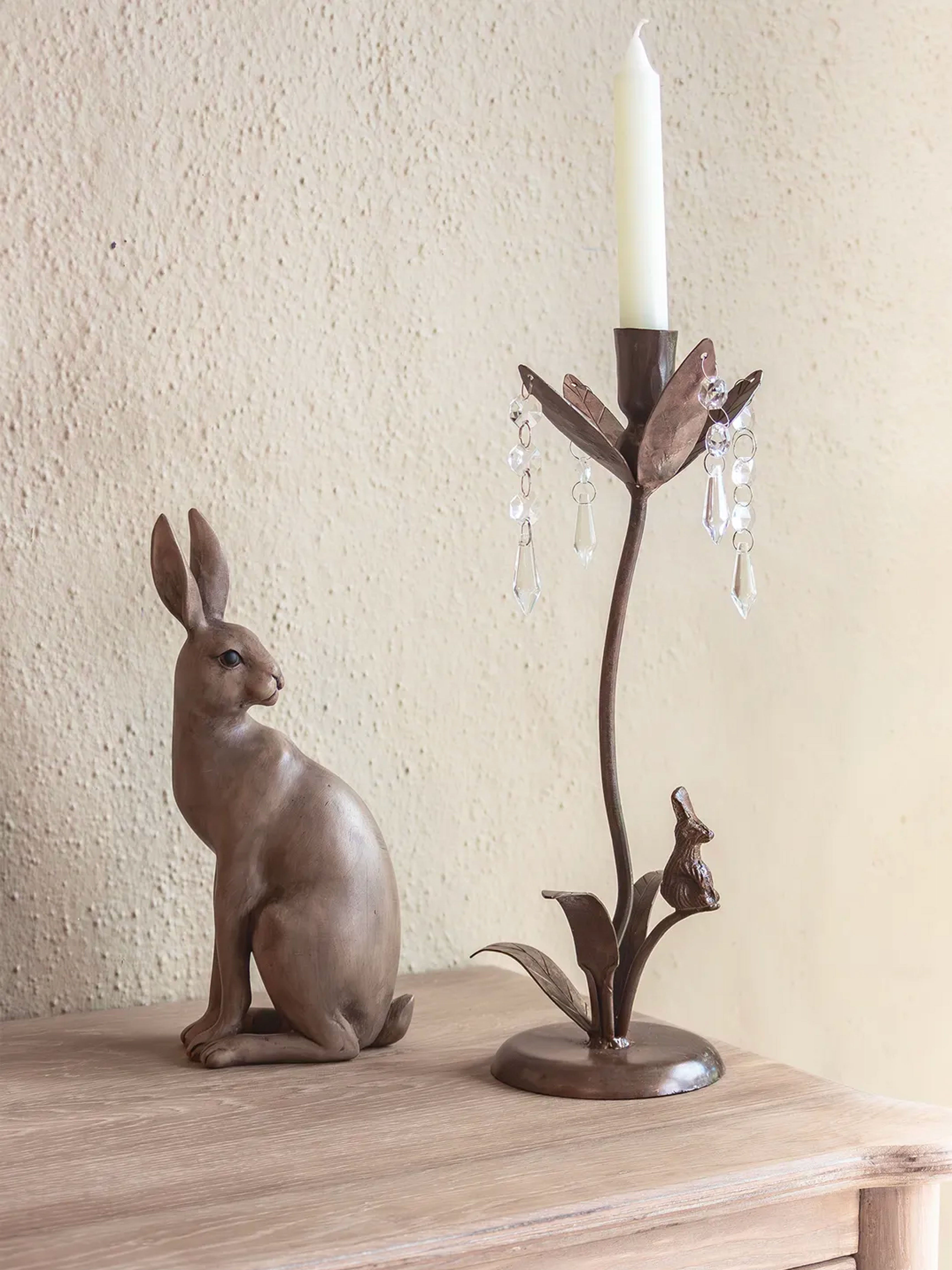 Rabbit & Crystal Candleholder