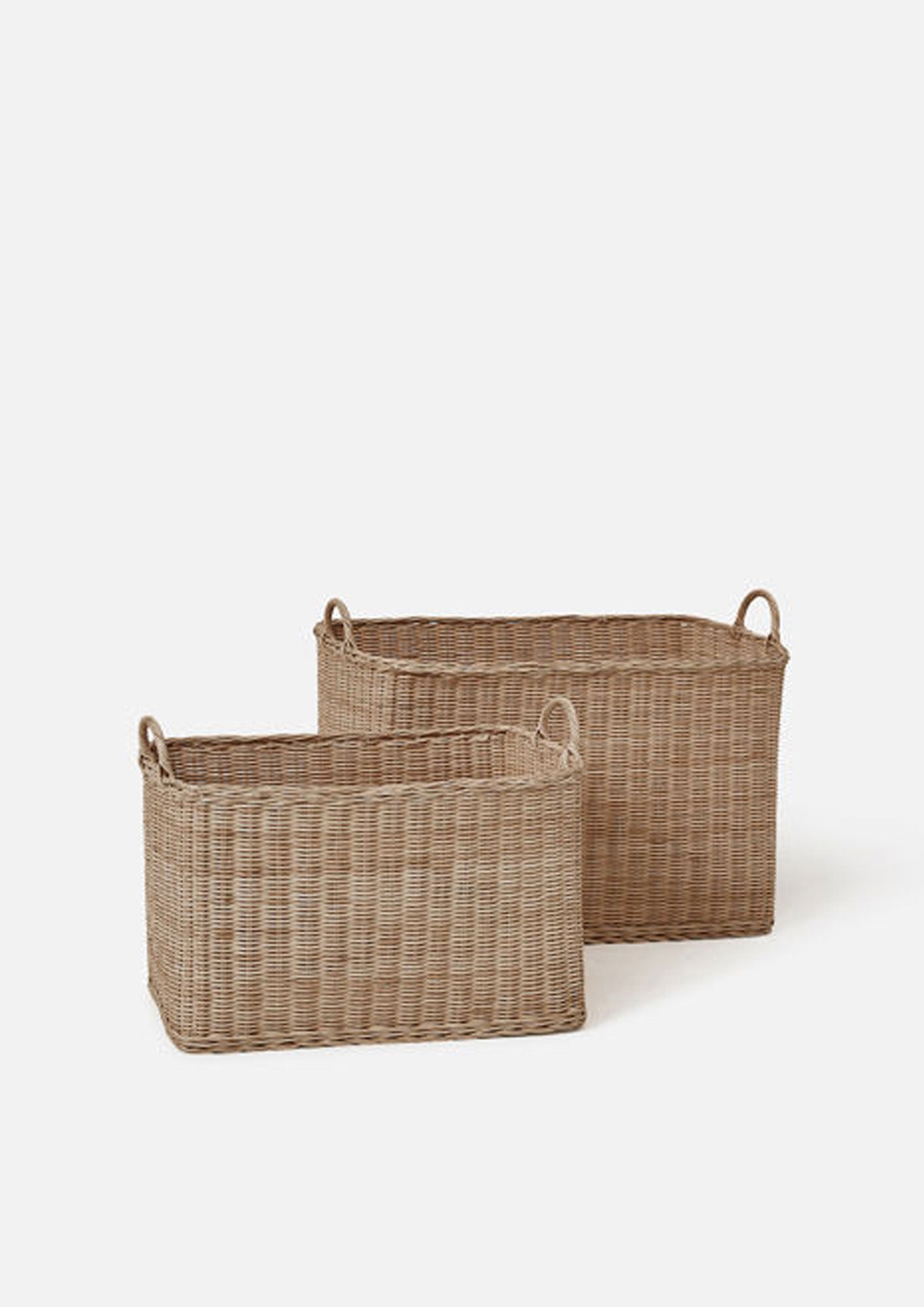 Rectangle Handled Basket | Brown