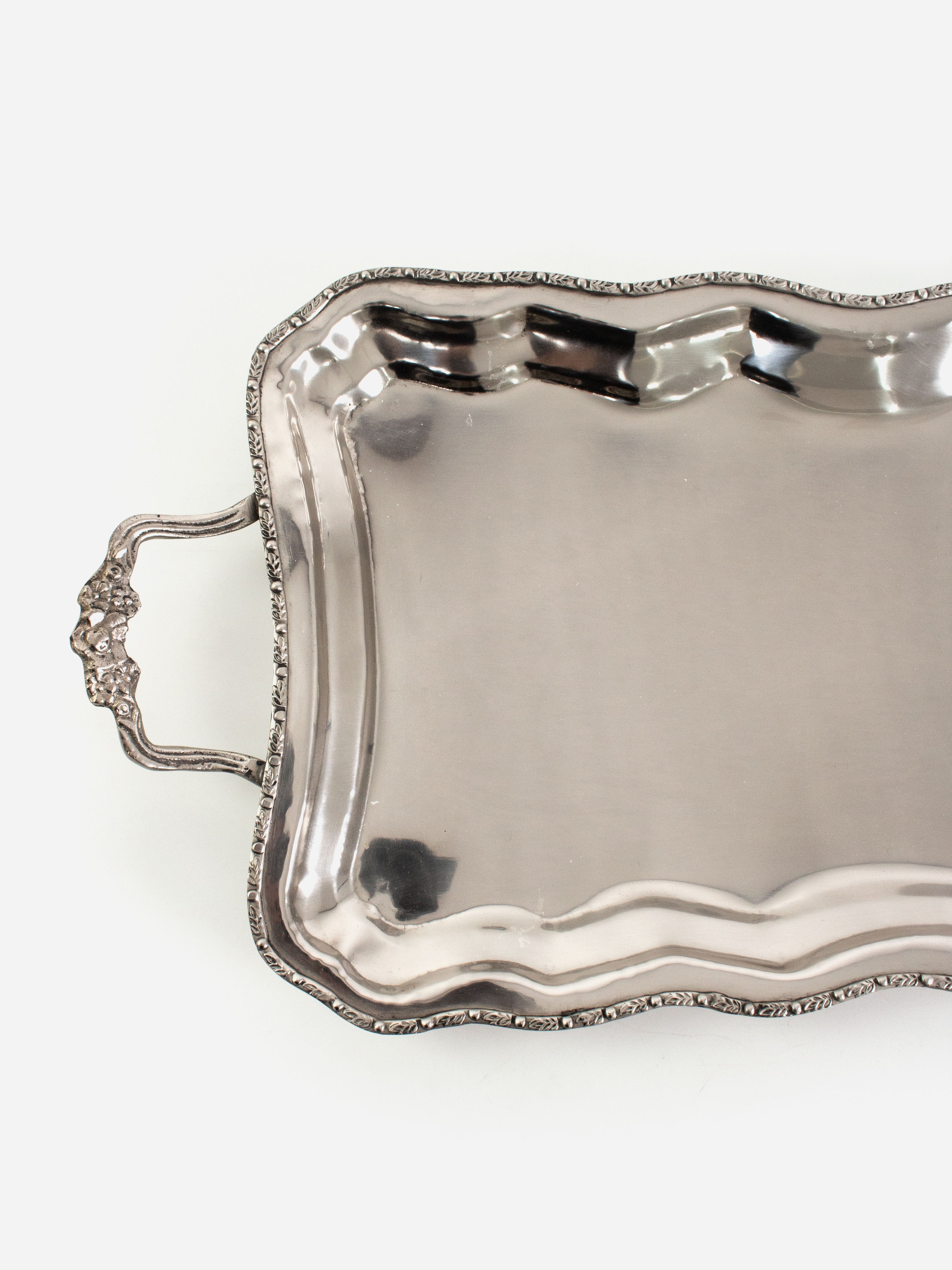 Rectangle Floral Handled Tray