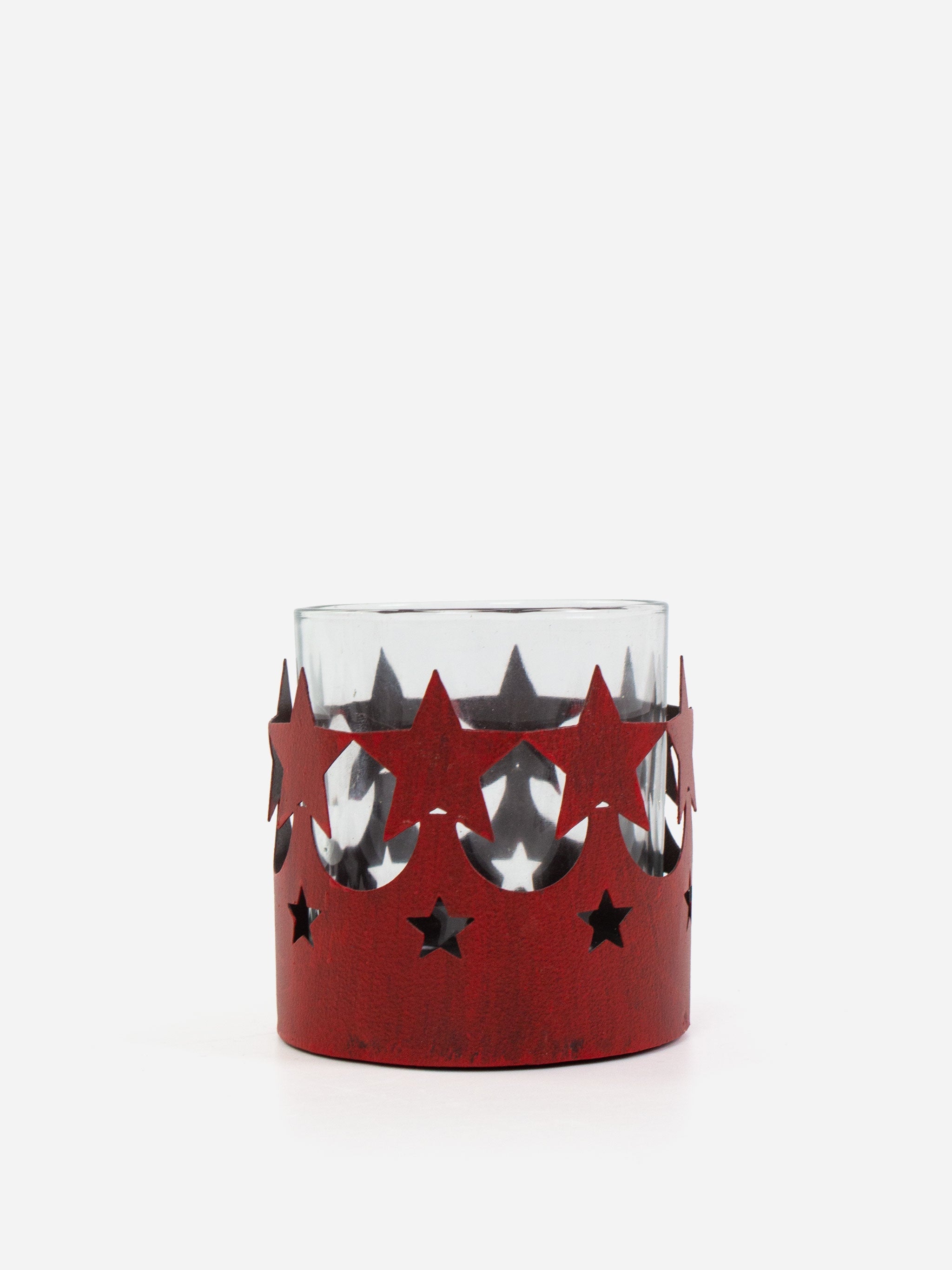 Red Metal Tea Light Holder