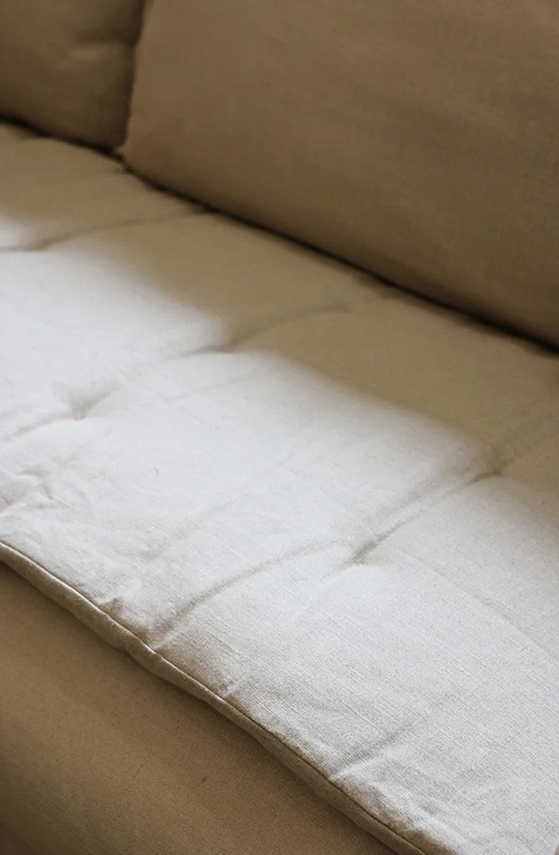 Reversible Linen Couch Topper