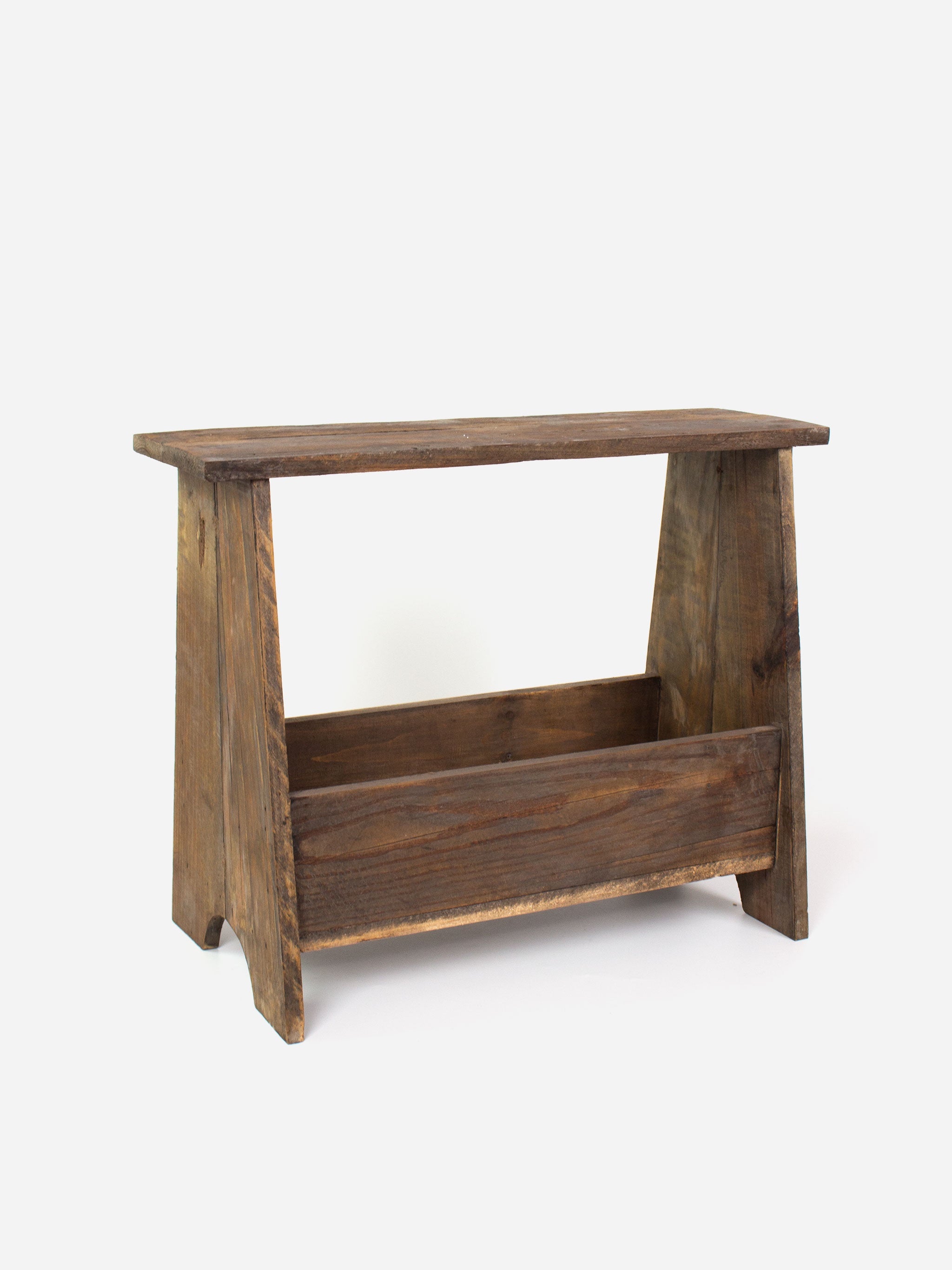 Rustic Magazine Holder Stool