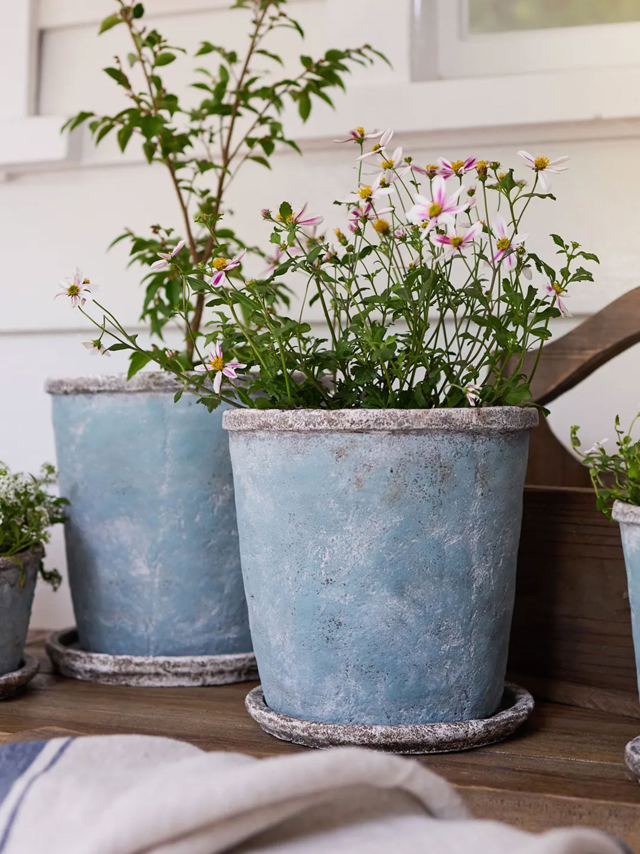 Sea Blue Plant Pot & Saucer