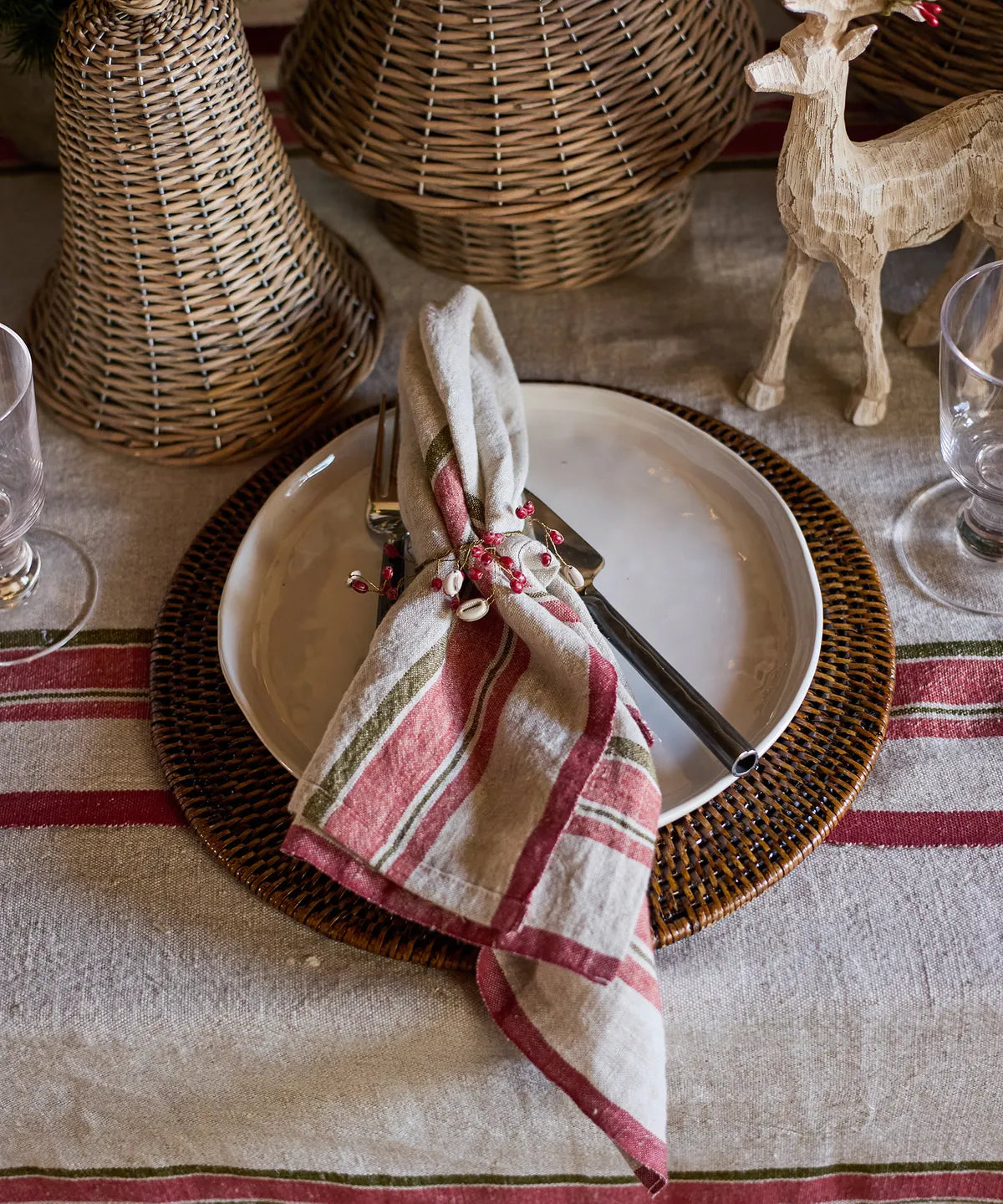 Selvedge Stripe Linen Napkin