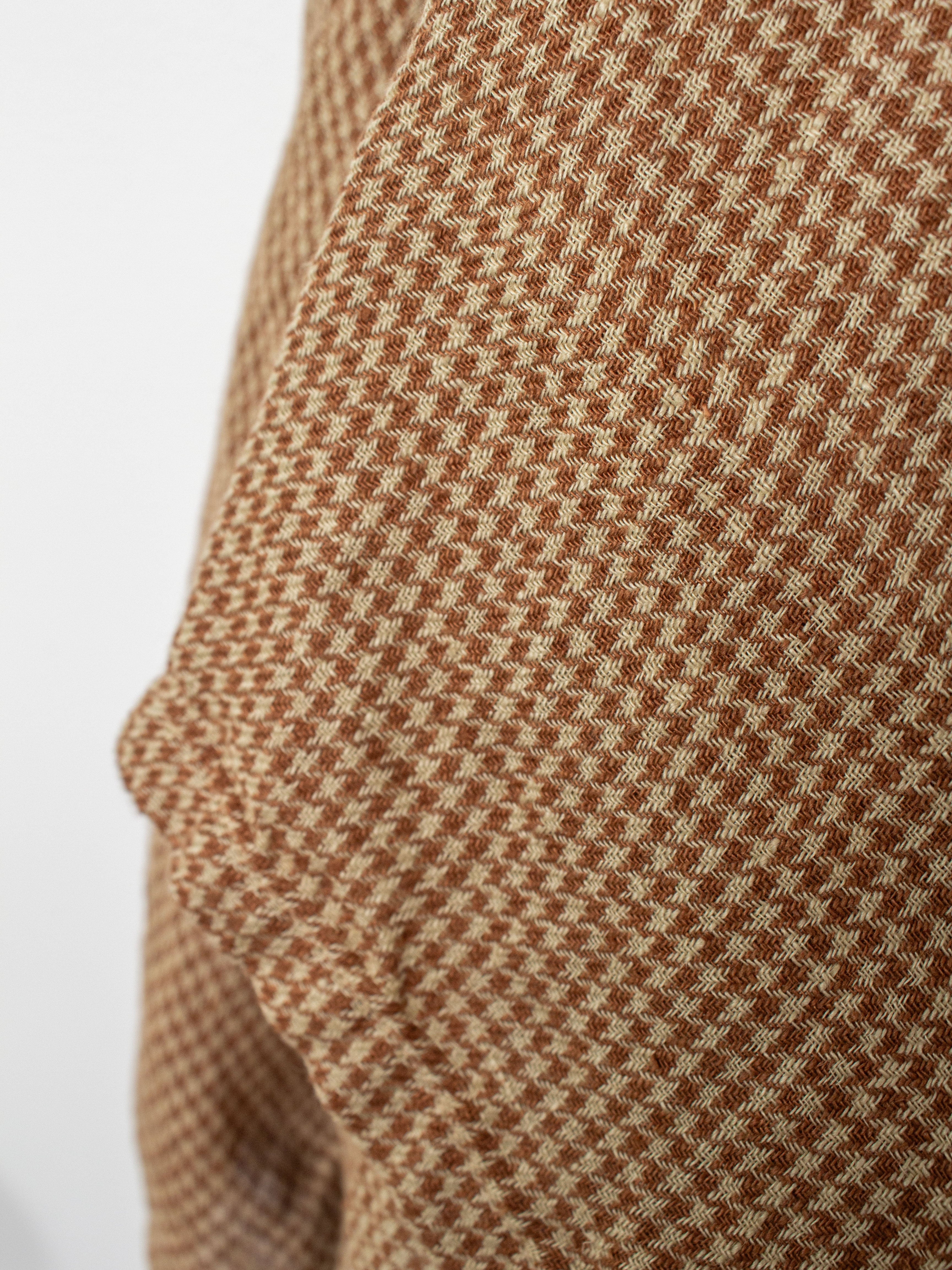 Sepia Houndstooth Tea Towel