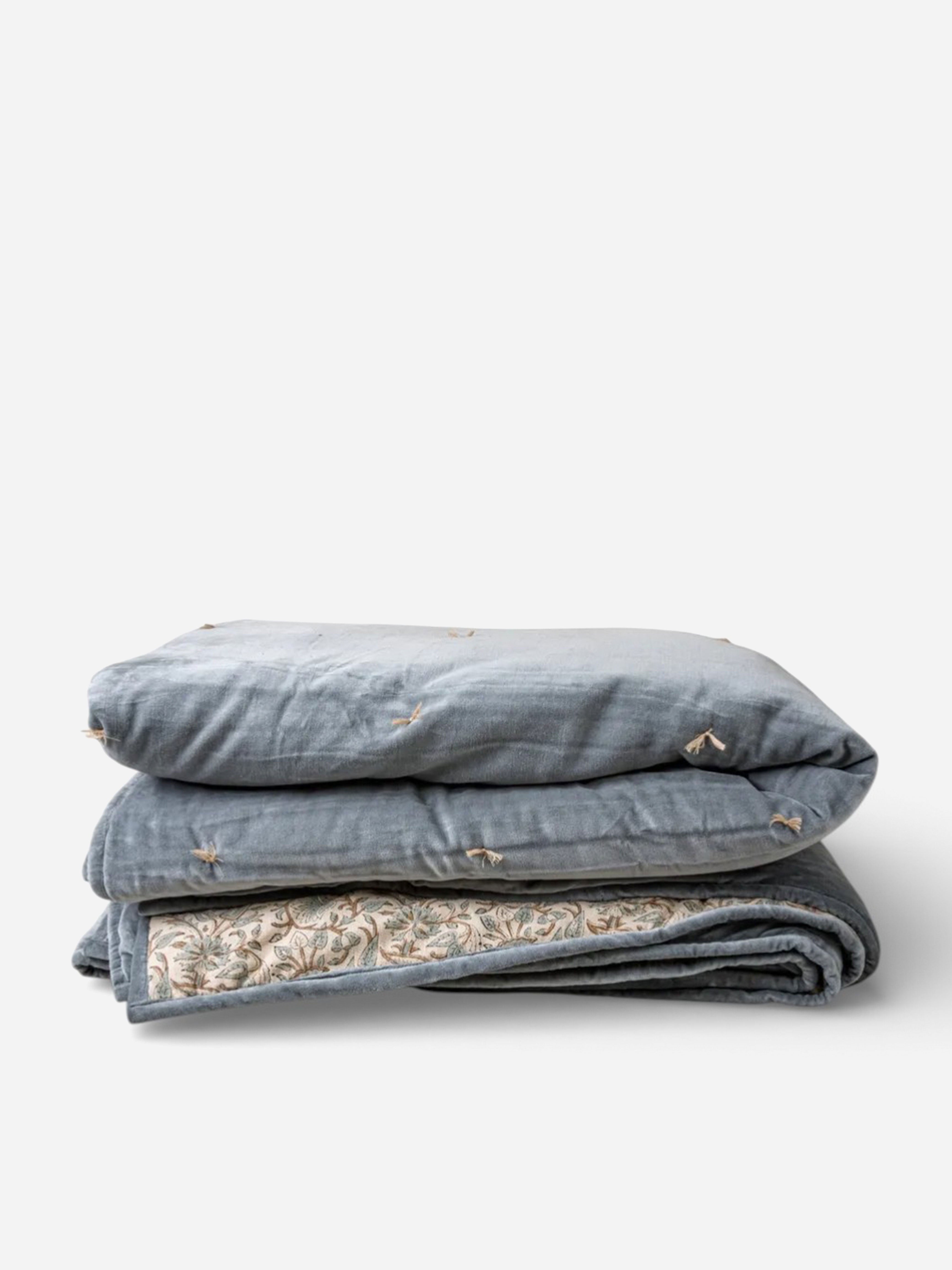 Serena Handblocked Velvet Quilt