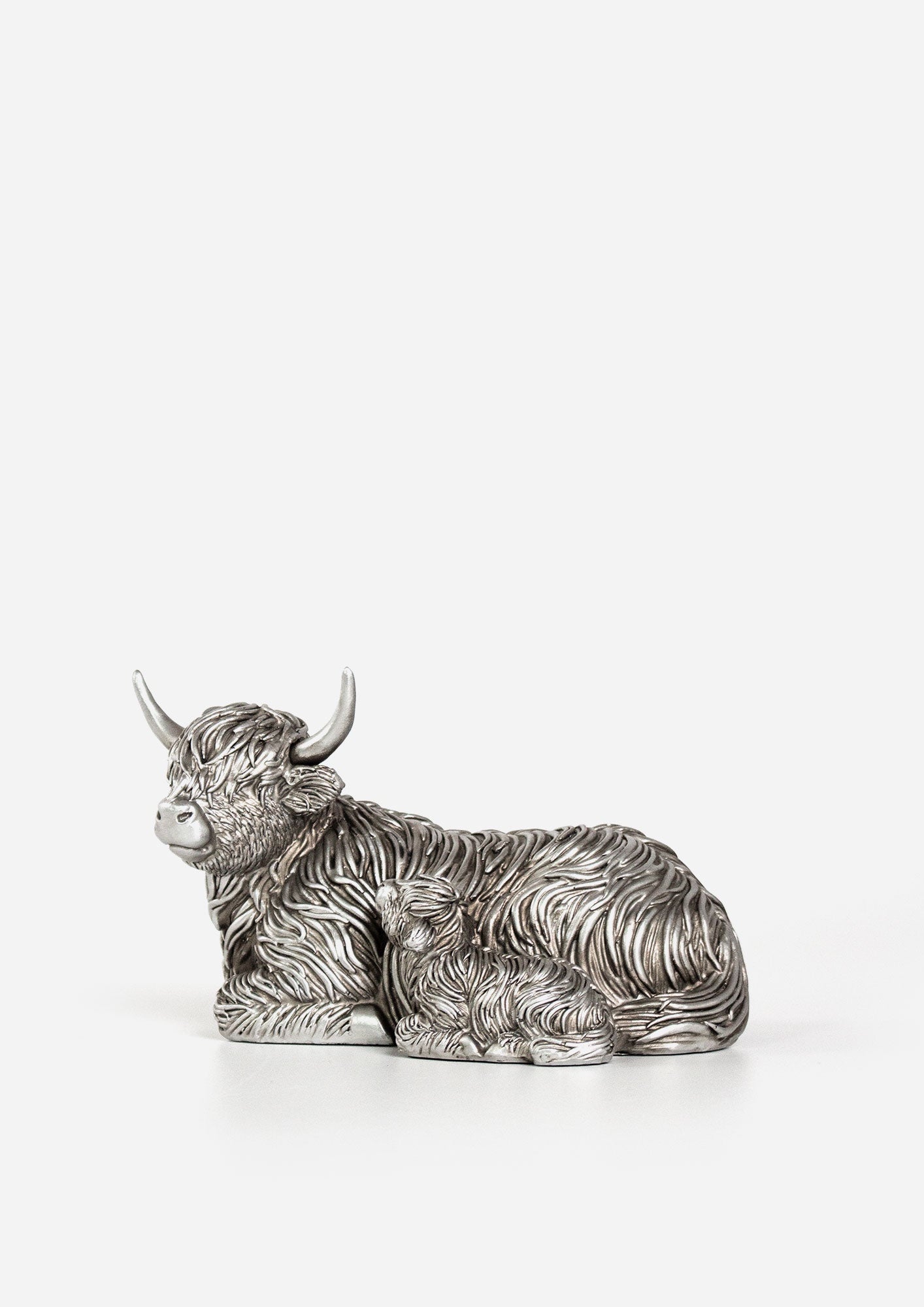 Silver Highland Cow & Baby