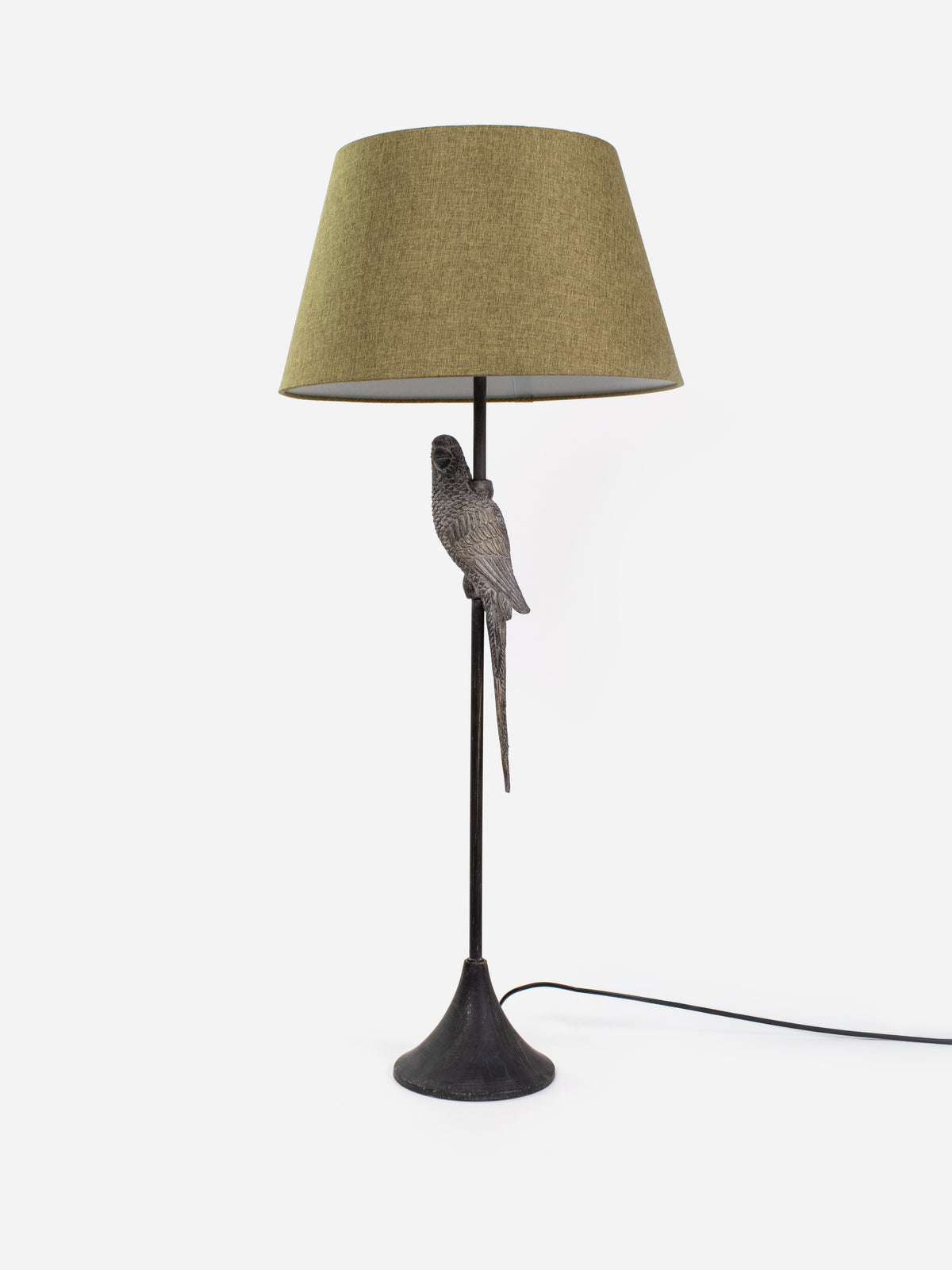 Slate Parrot Table Lamp (Verde Shade)