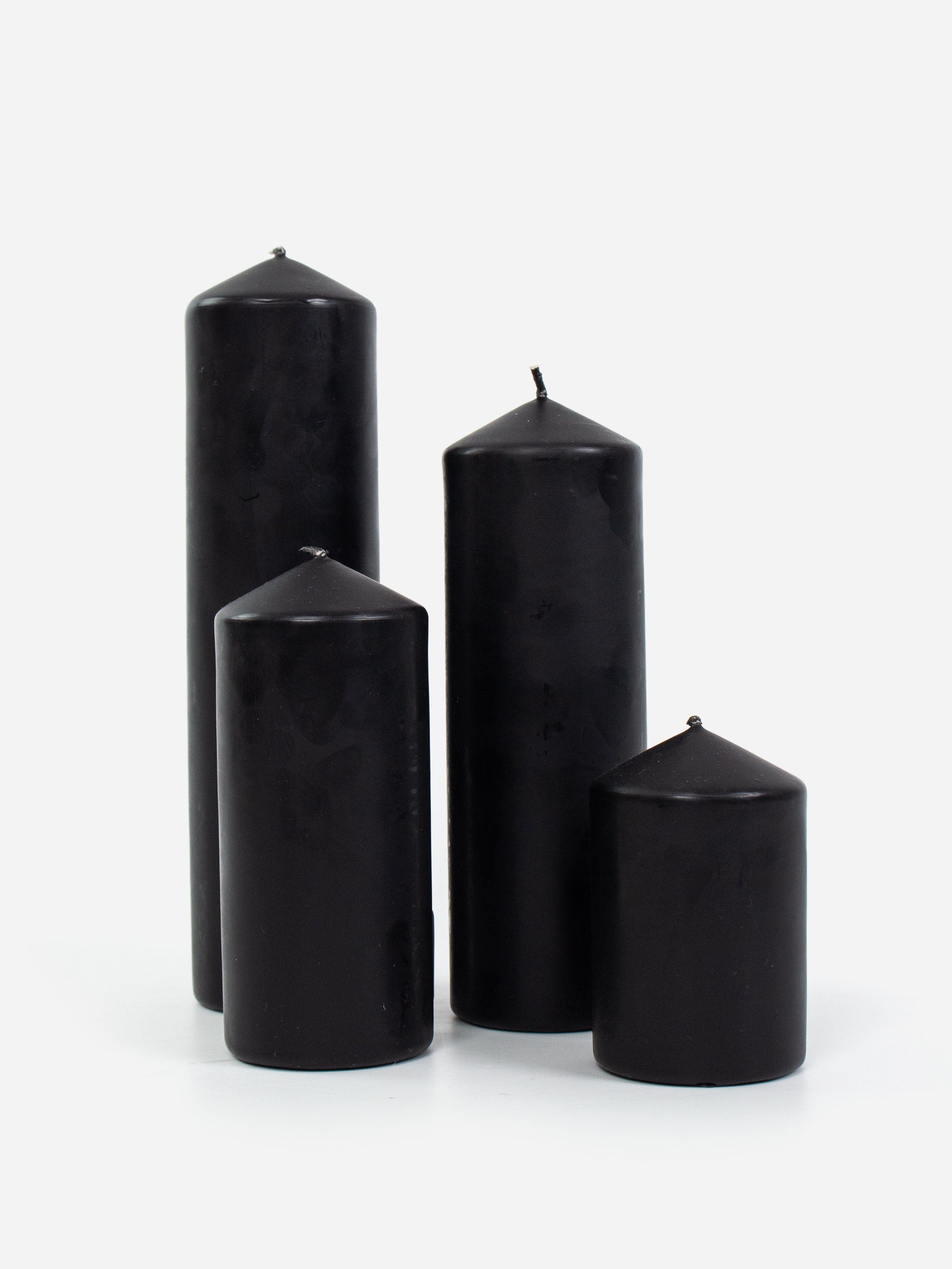 Slim Black Pillar Candle