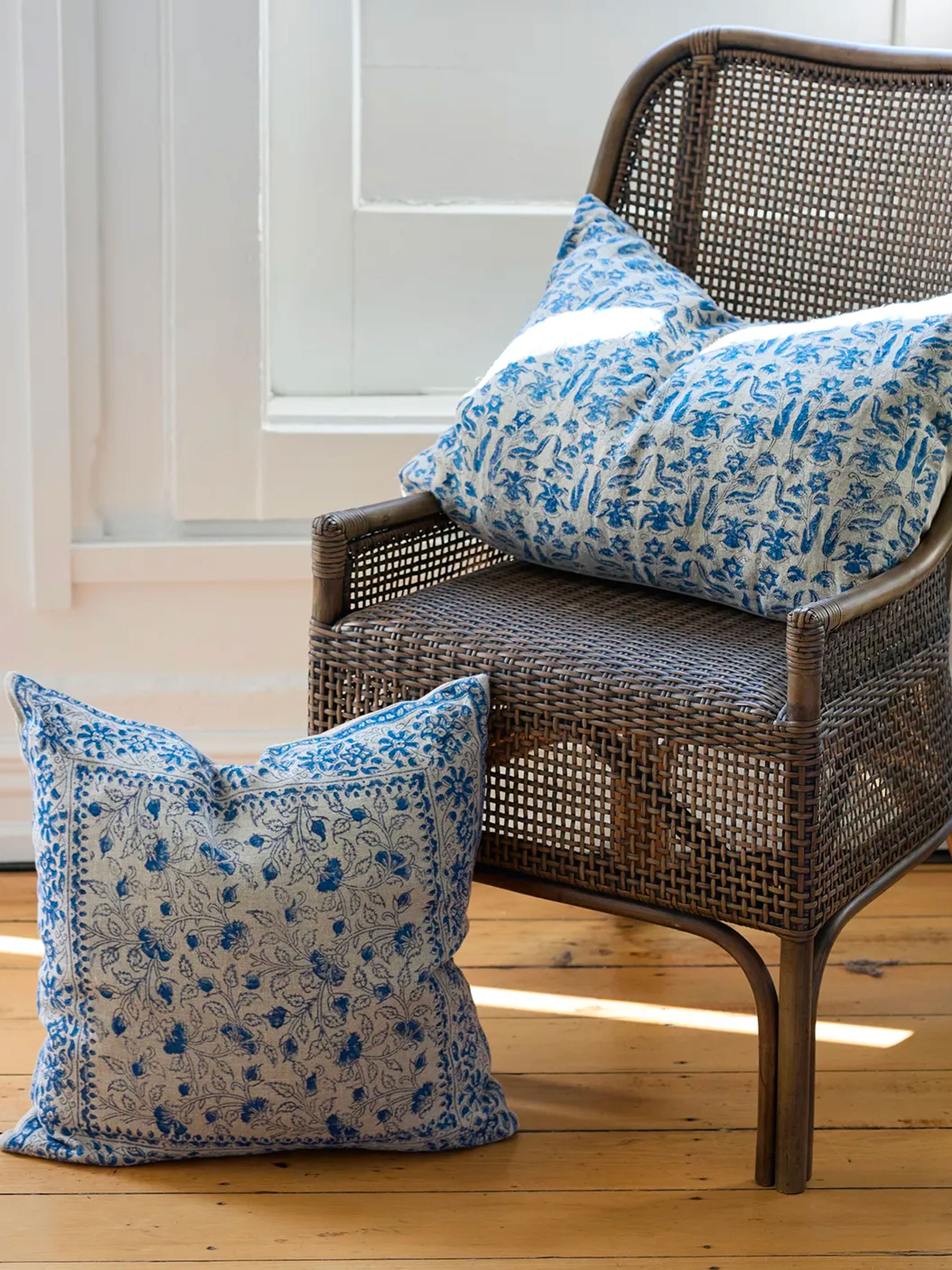 Sofia Floral Azure Cushion Cover