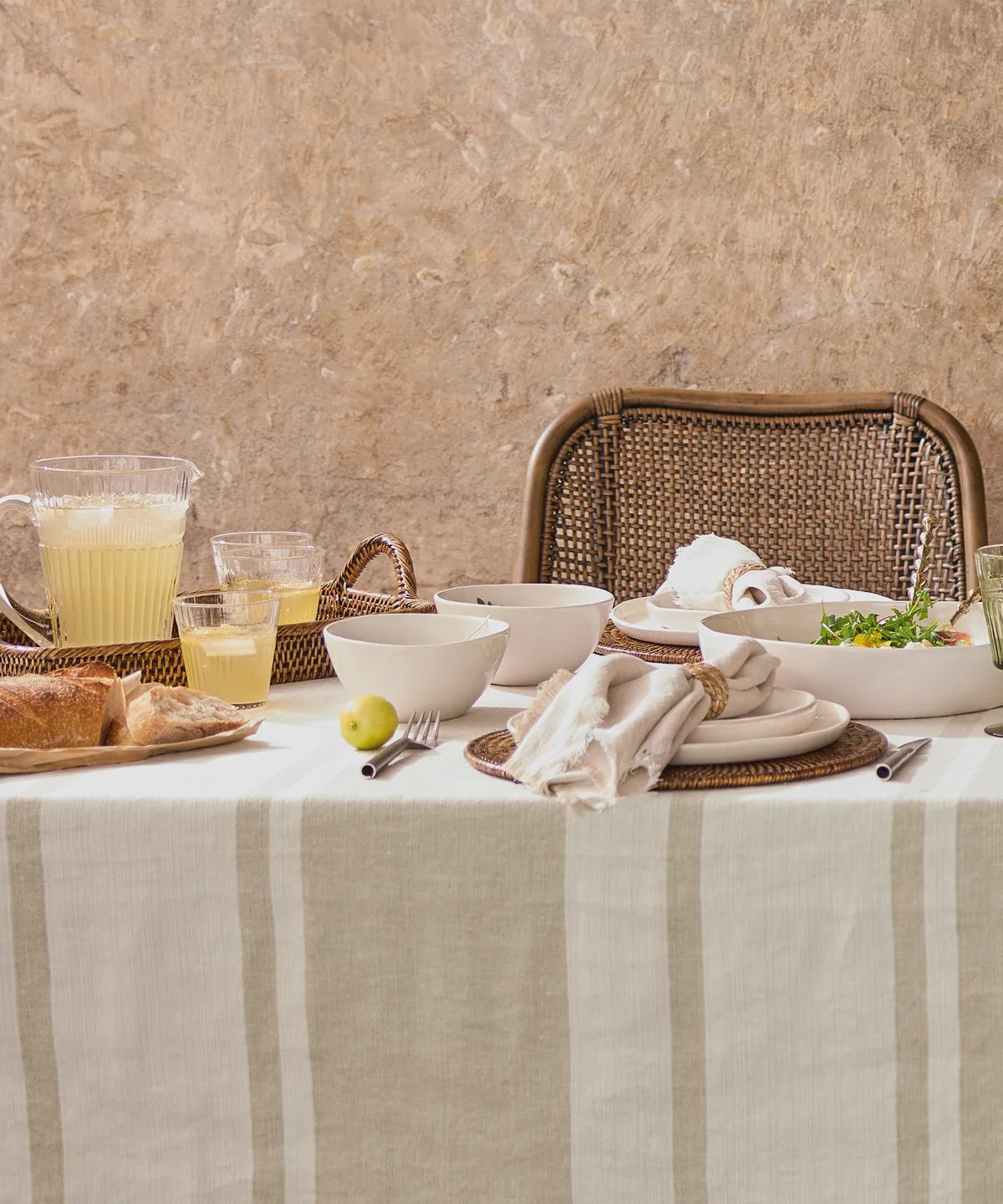 Stone Stripe Tablecloth