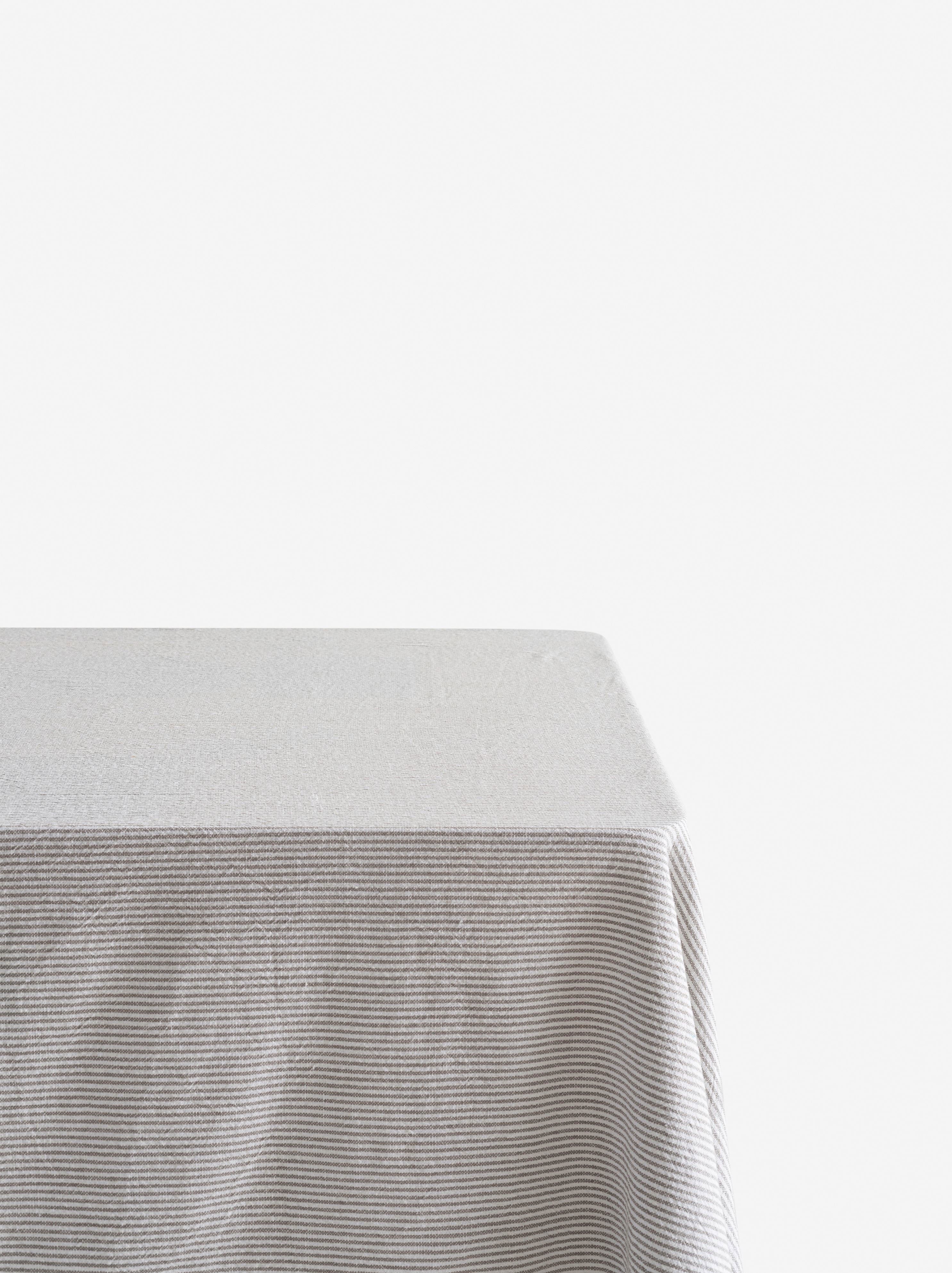 Stripe Washed Cotton Tablecloth Grey