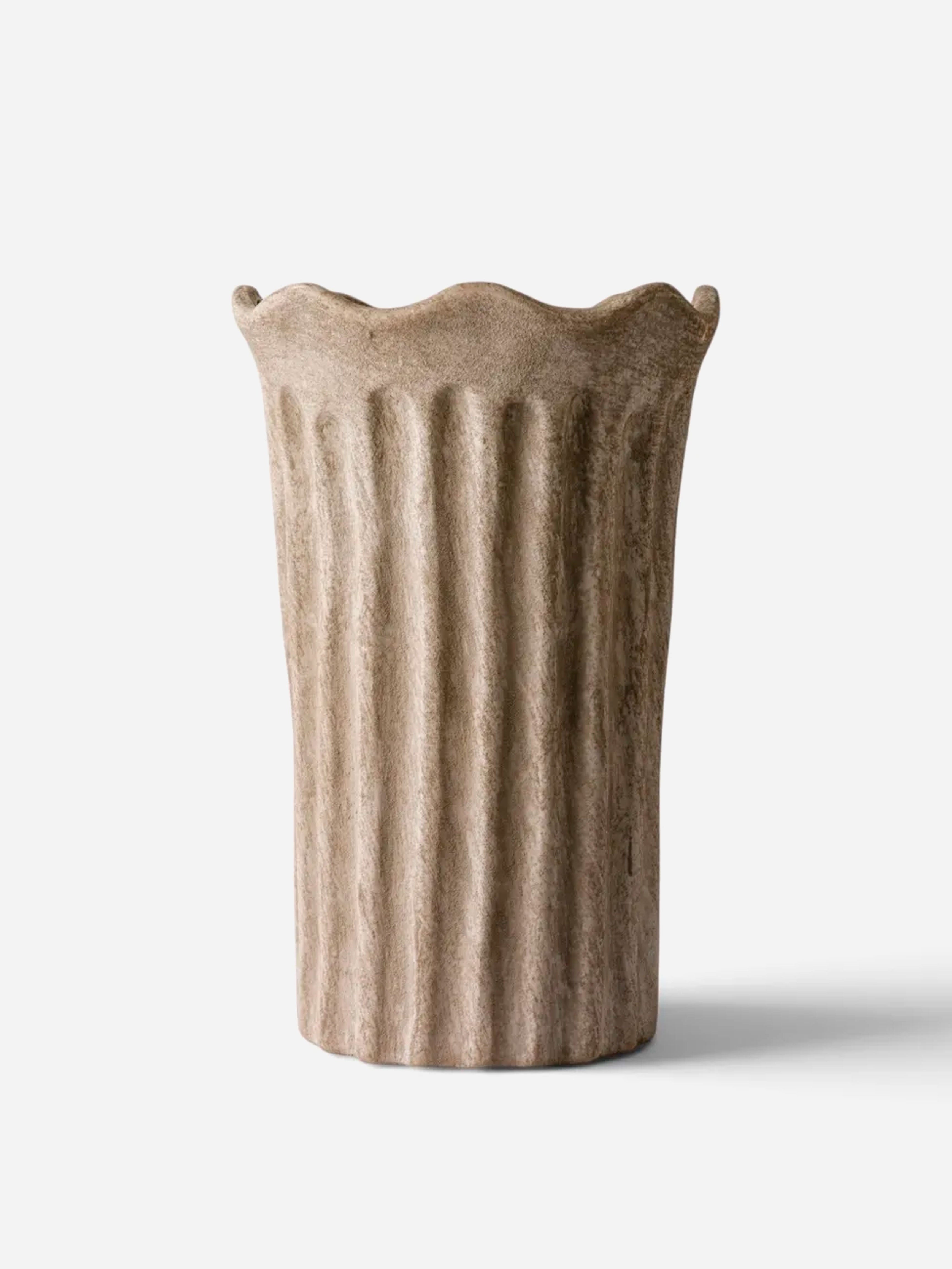 Terra Fluted Vase