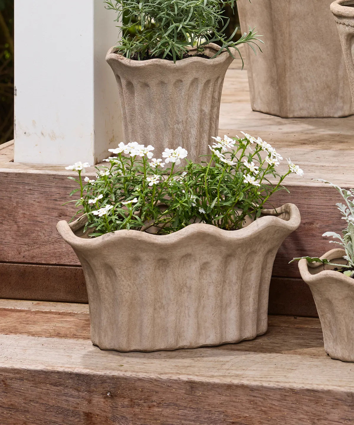Terra Oval Fluted Planter