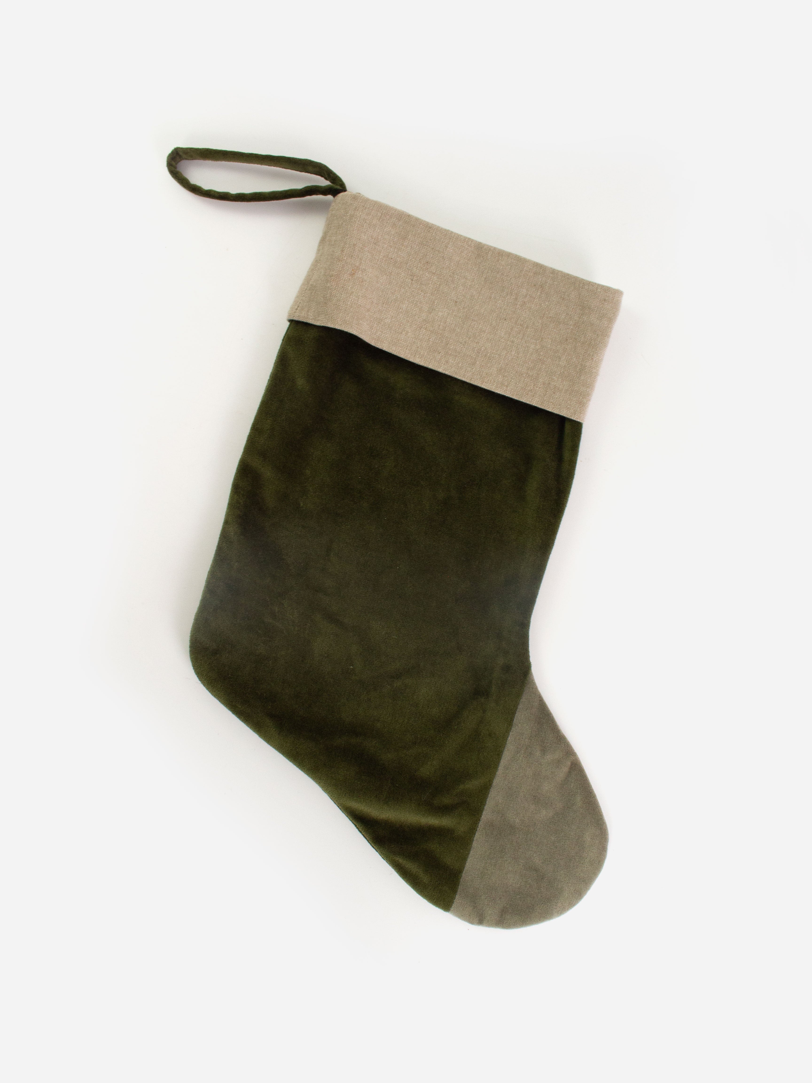 Two Toned Forest Velvet Stocking