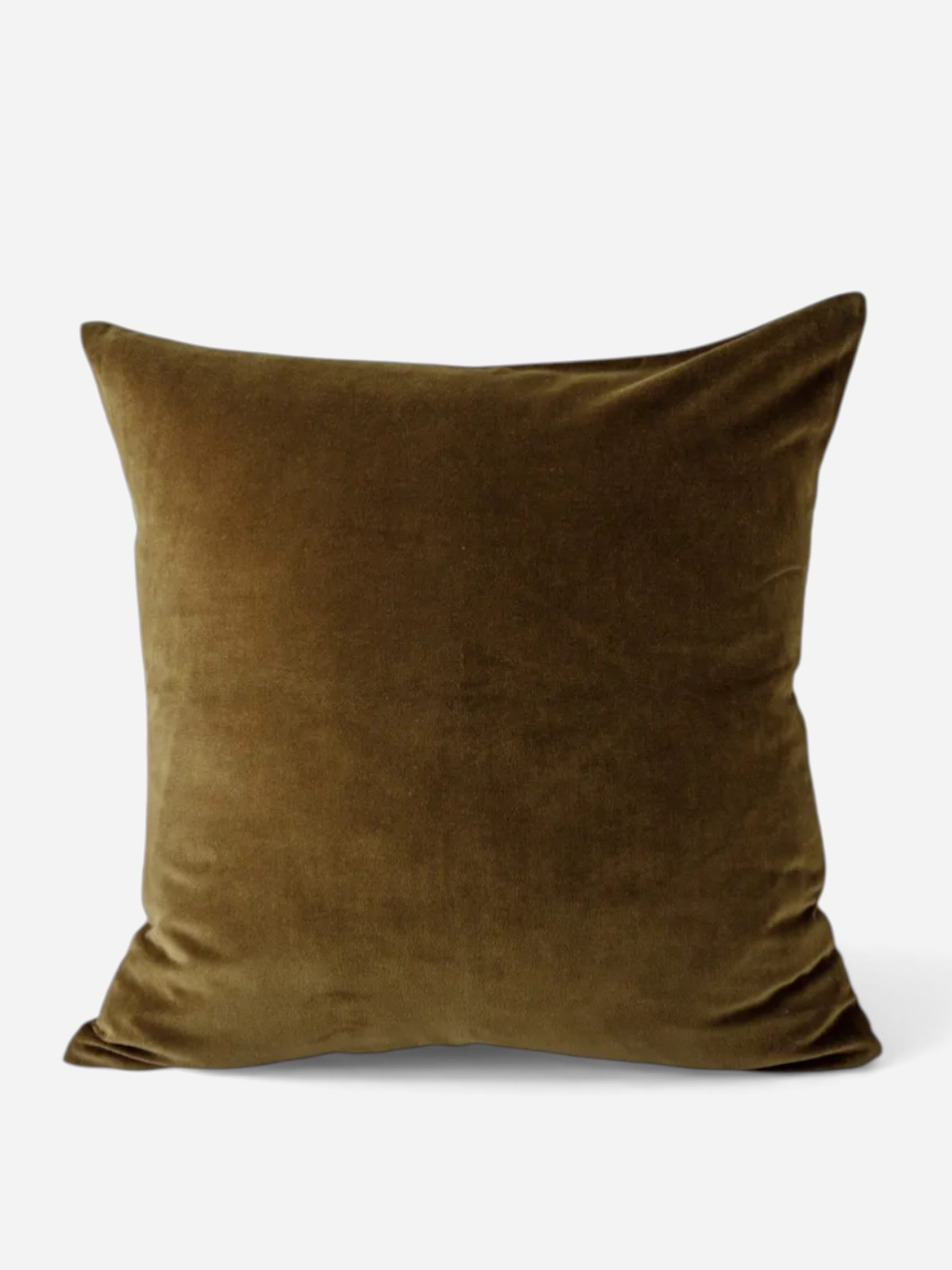 Velvet Olive Cushion Cover
