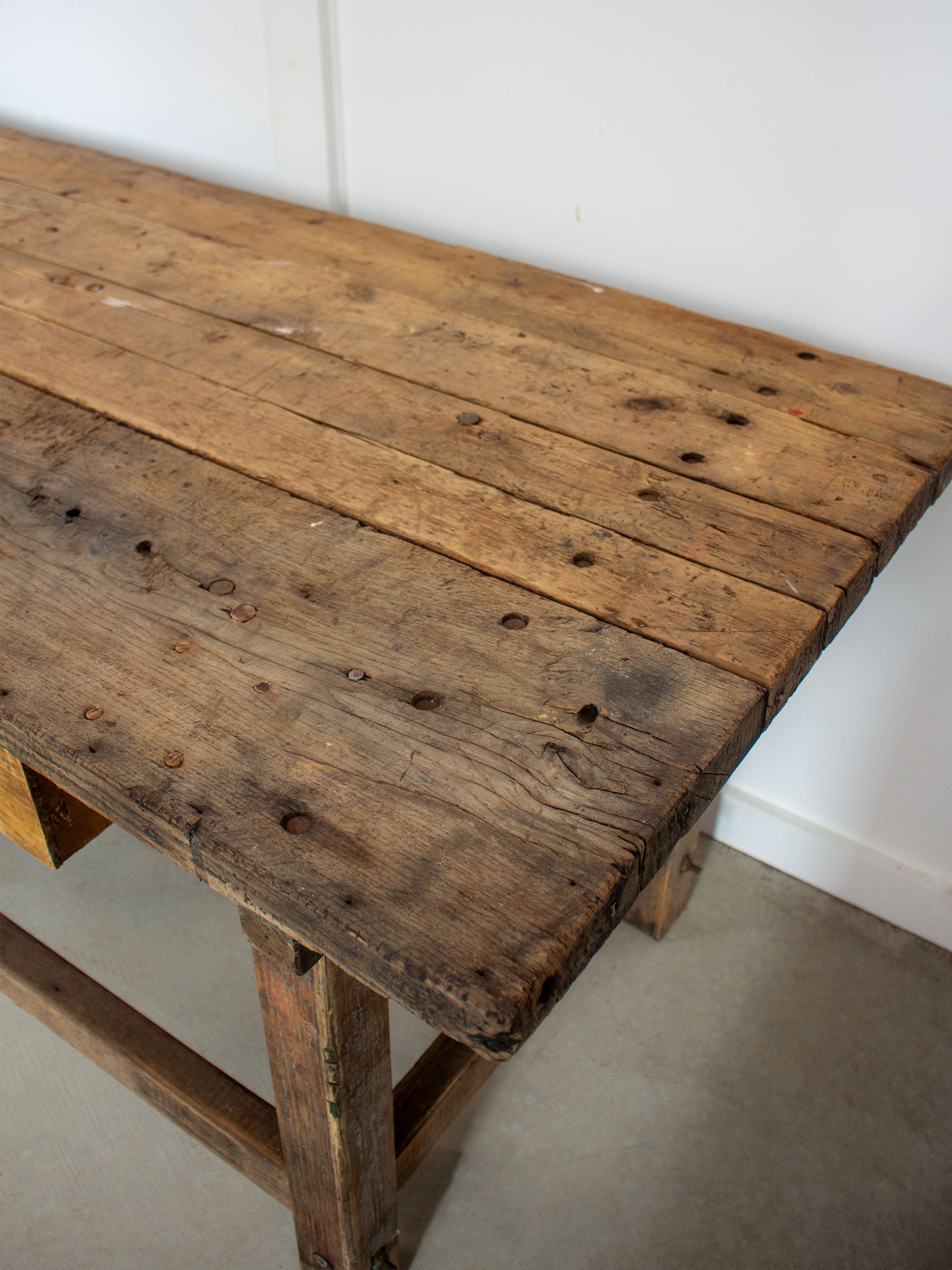 Vintage Kitchen Island with Iron Detail