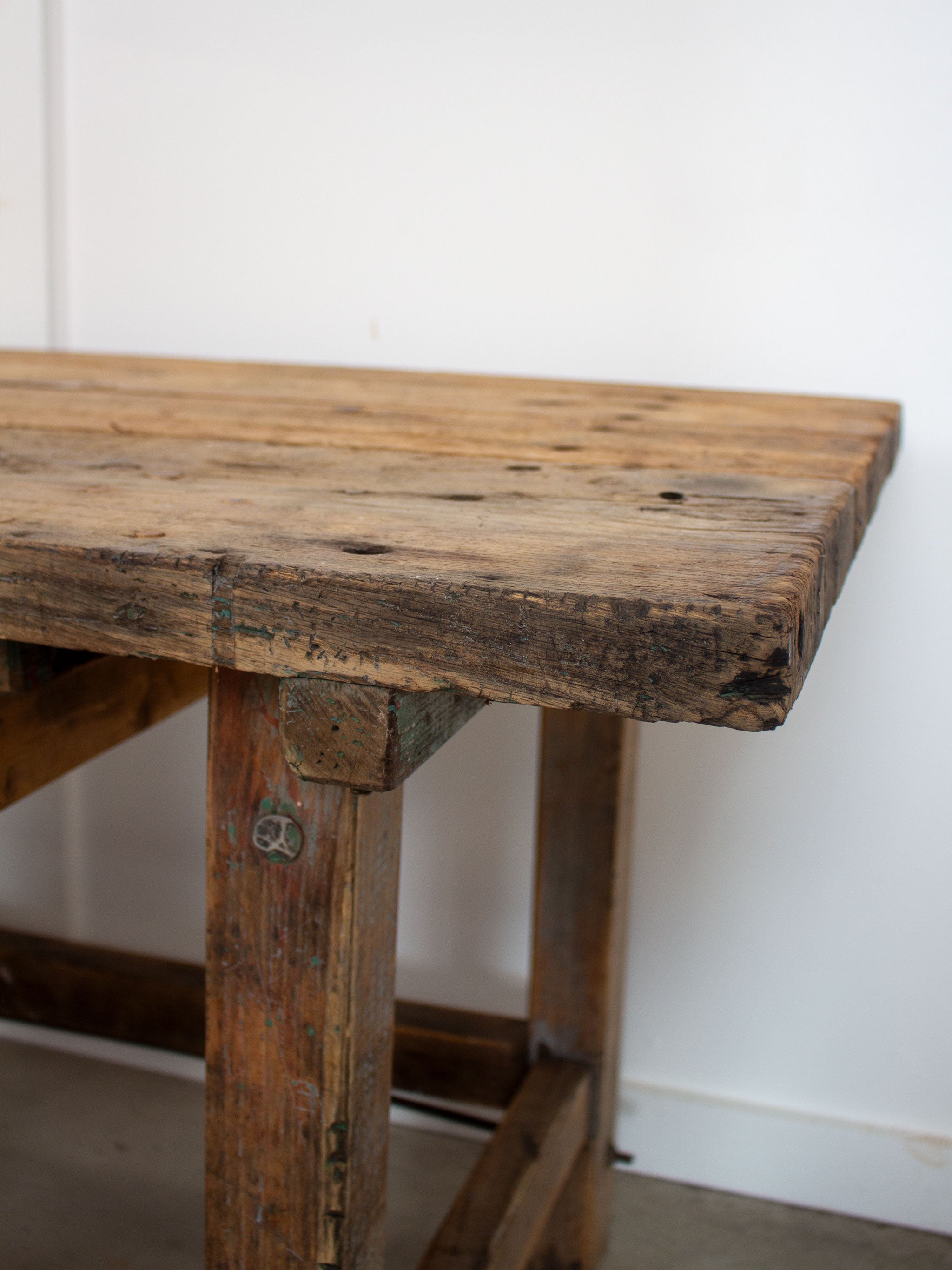 Vintage Kitchen Island with Iron Detail