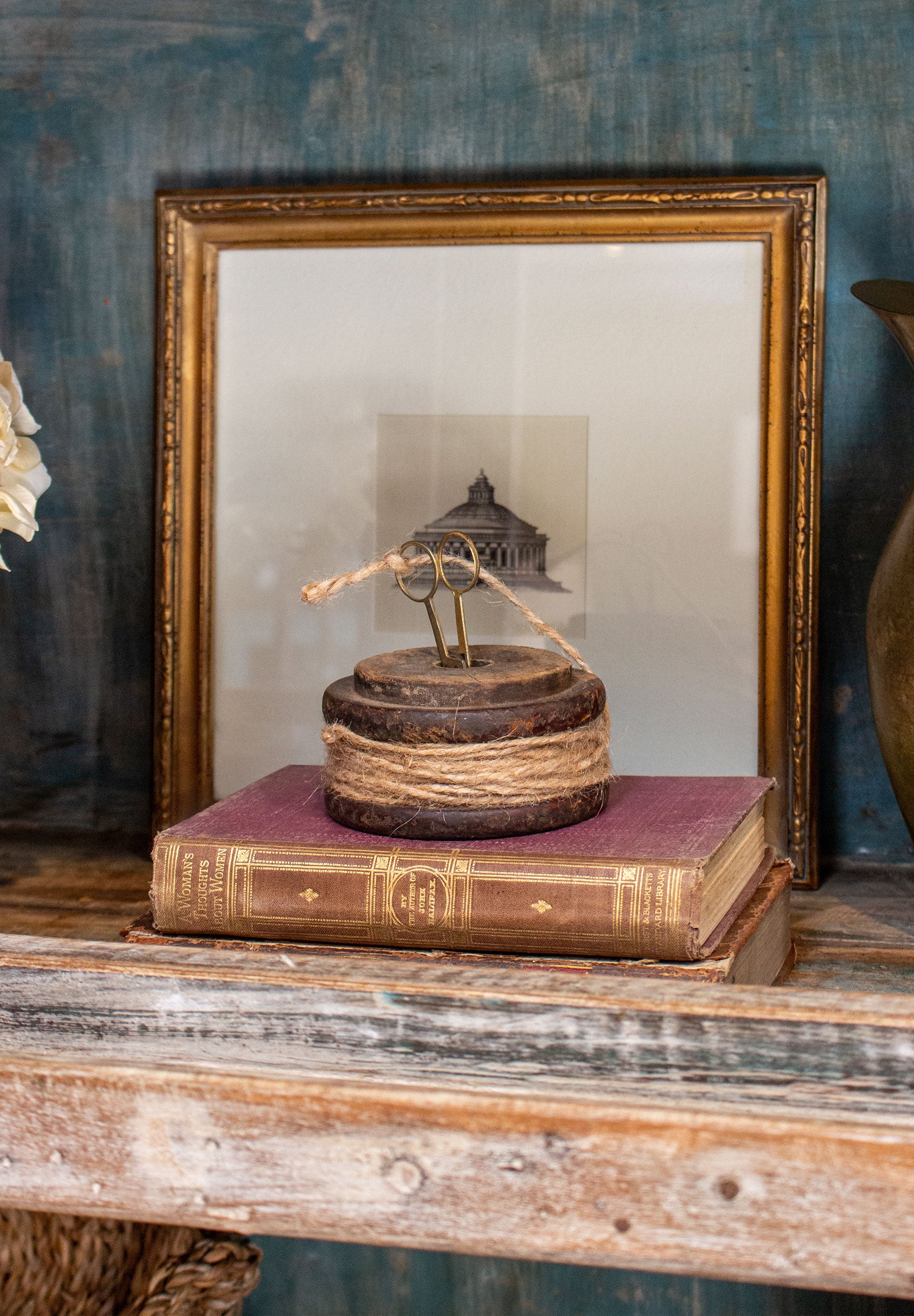 Wooden Bobbin with Rope