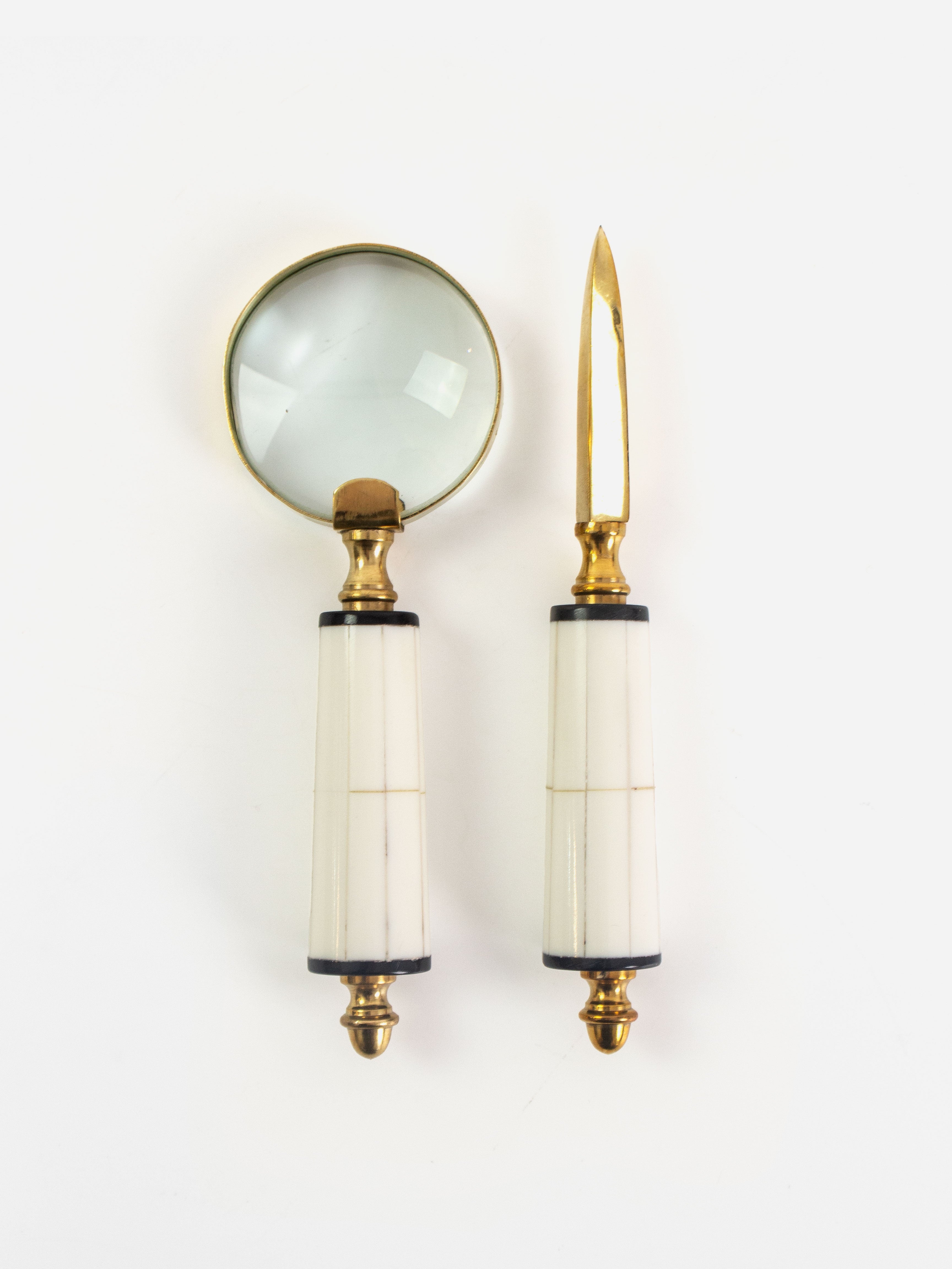 White Magnifier & Letter Opener Set