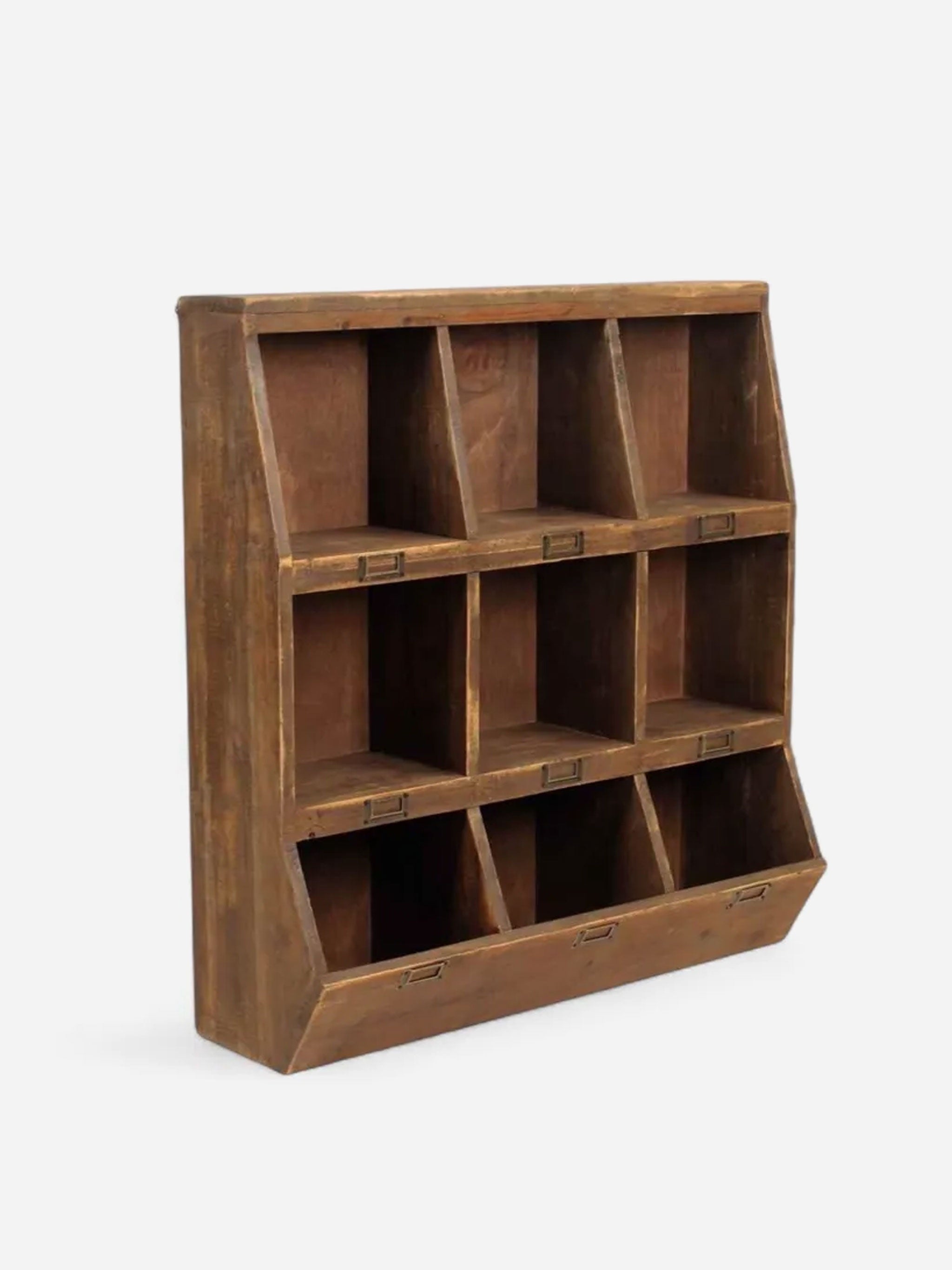 Wooden Shaped Cubby Wall Shelf