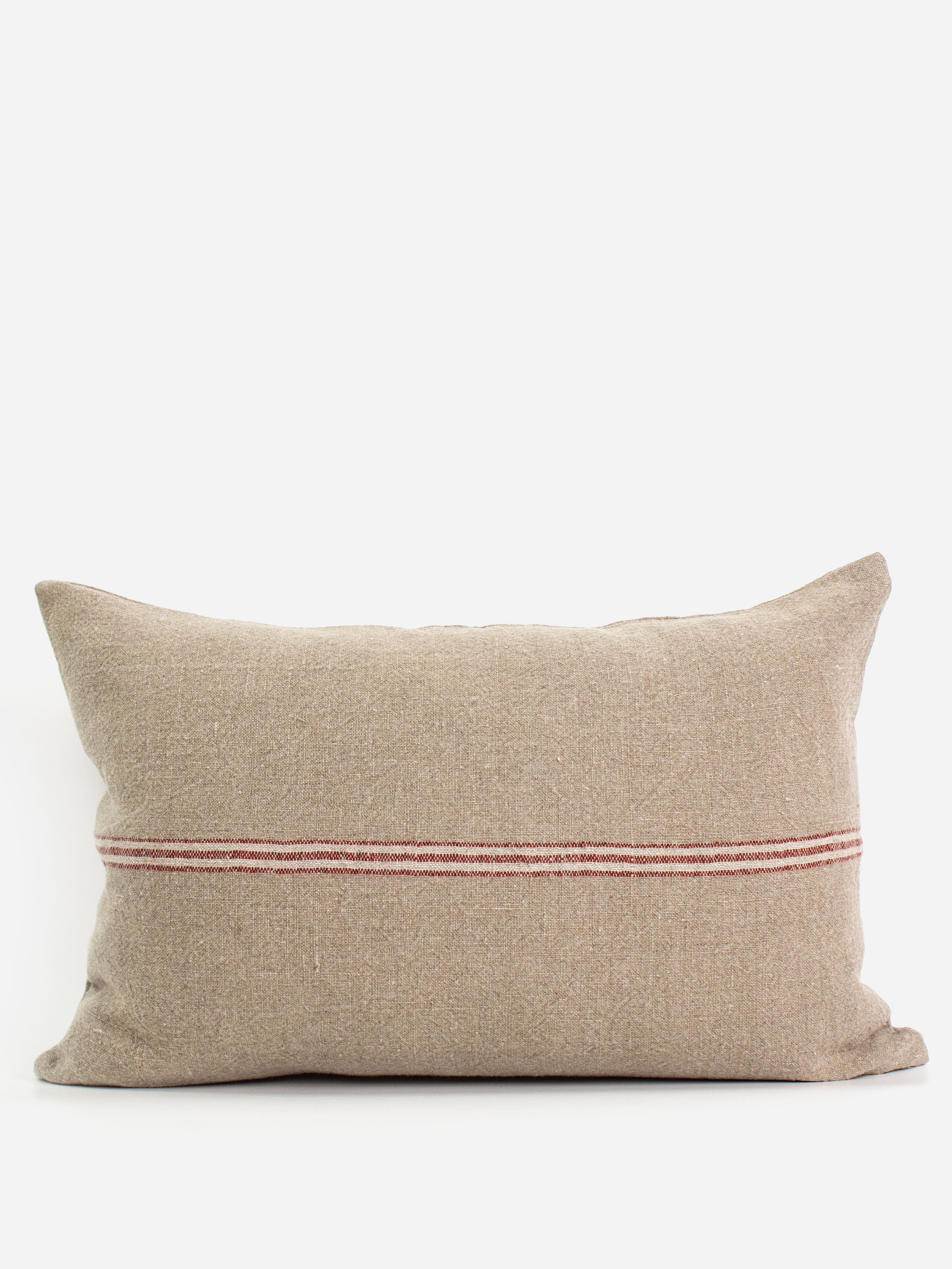 Woven Red Stripe Cushion Cover