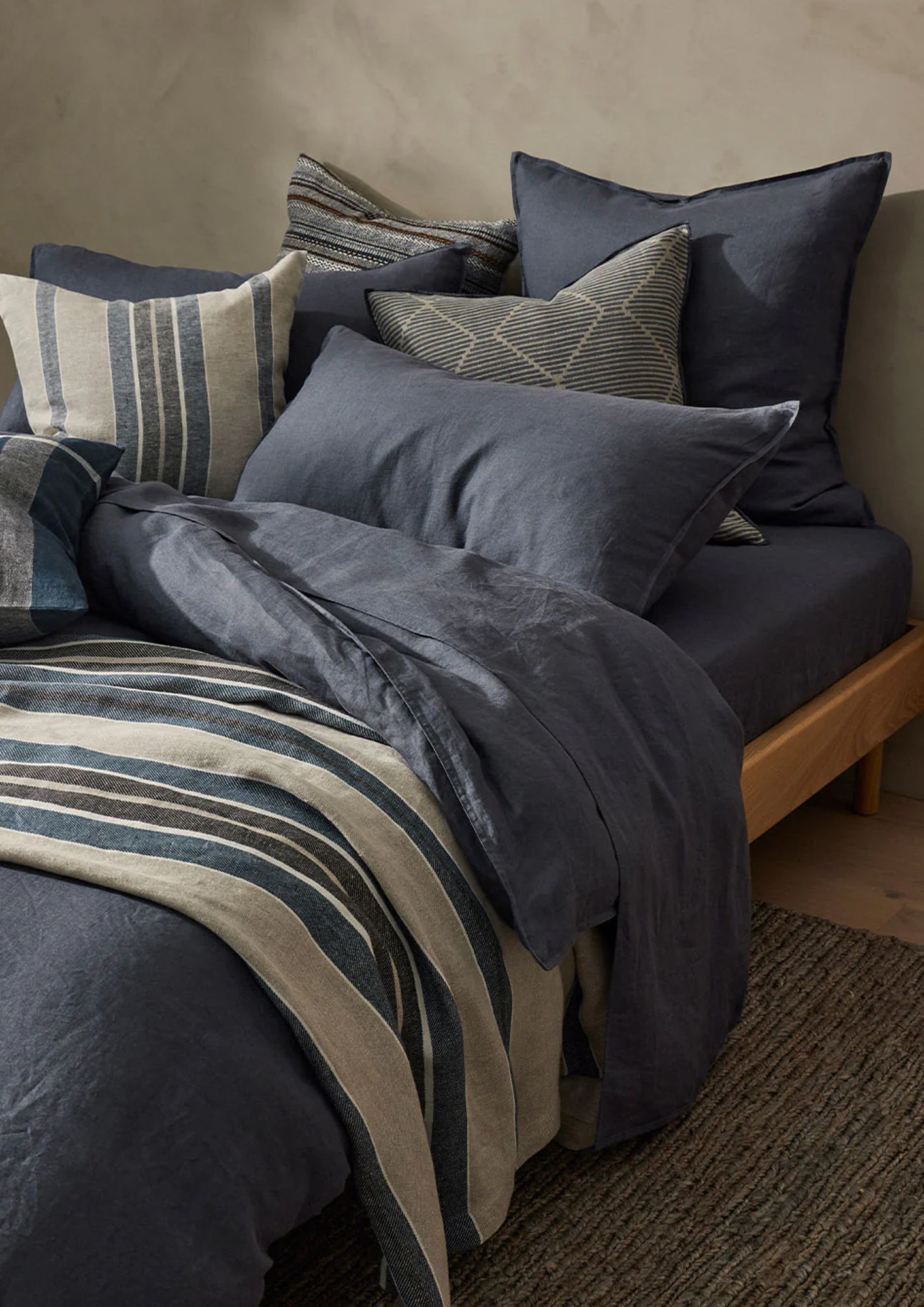 Ravello Linen Flat Sheet - Denim