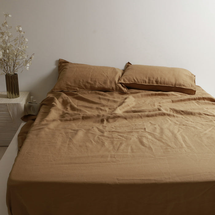 100% Linen Sheet Set - Ginger