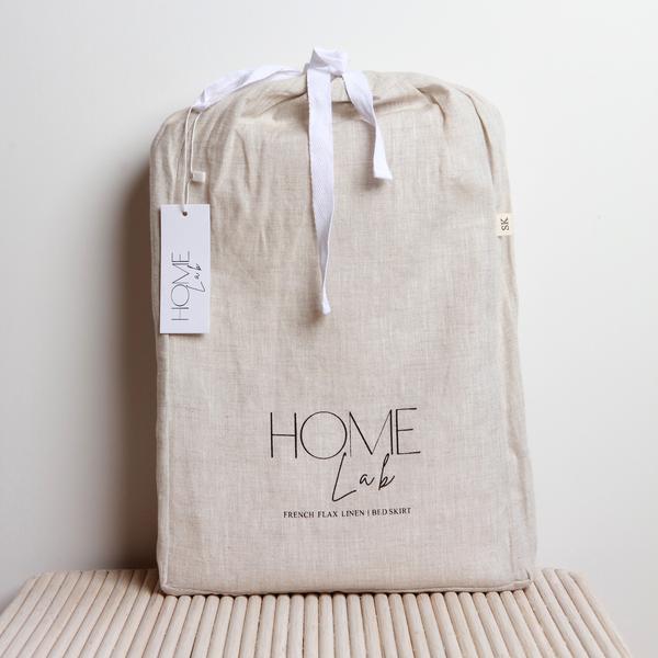 100% Linen Bed Skirt - Natural Oat