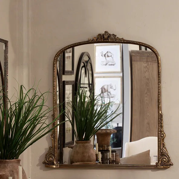 Belle Vie Mantle Mirror - Antique Gold